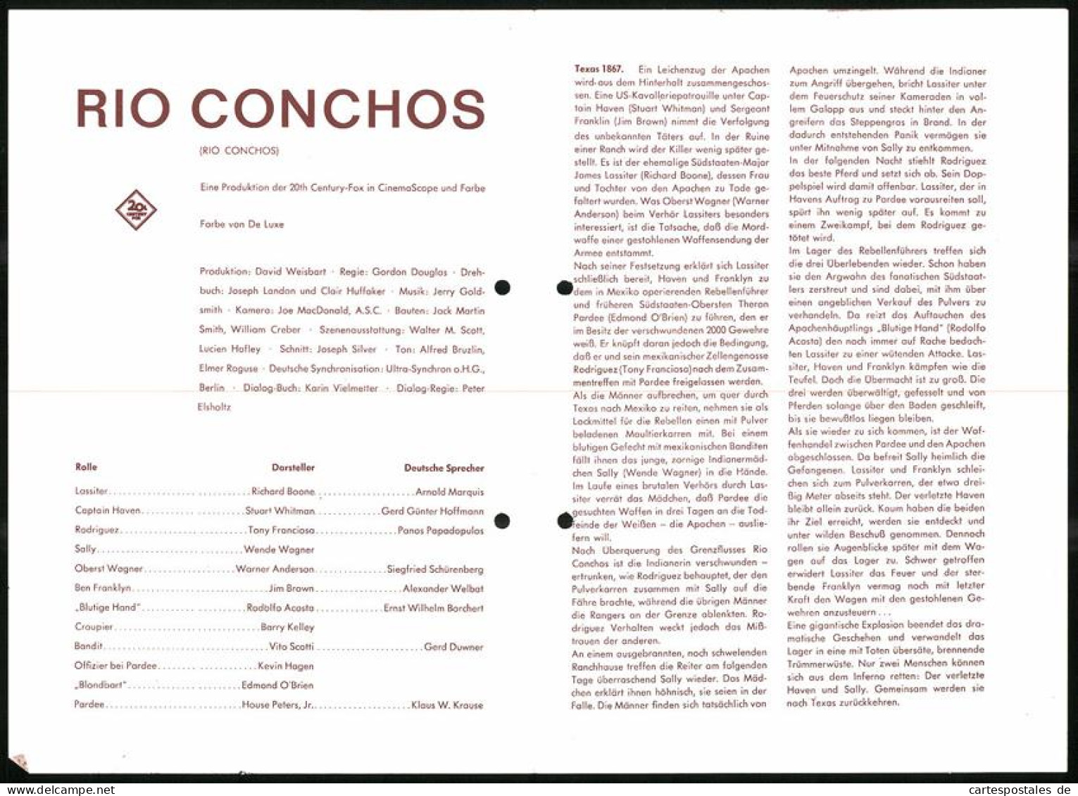 Filmprogramm IFB Nr. 6990, Rio Conchos, Richard Boone, Stuart Whitman, Regie: Gordon Douglas  - Revistas