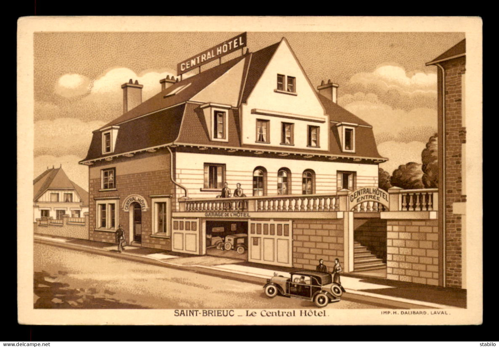 22 - SAINT-BRIEUC - LE CENTRAL HOTEL - CARTE ILLUSTREE - Saint-Brieuc