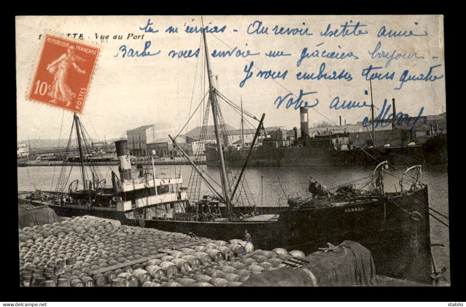 34 - SETE - CETTE - VUE AU PORT - CARGO AGRACA - Sete (Cette)