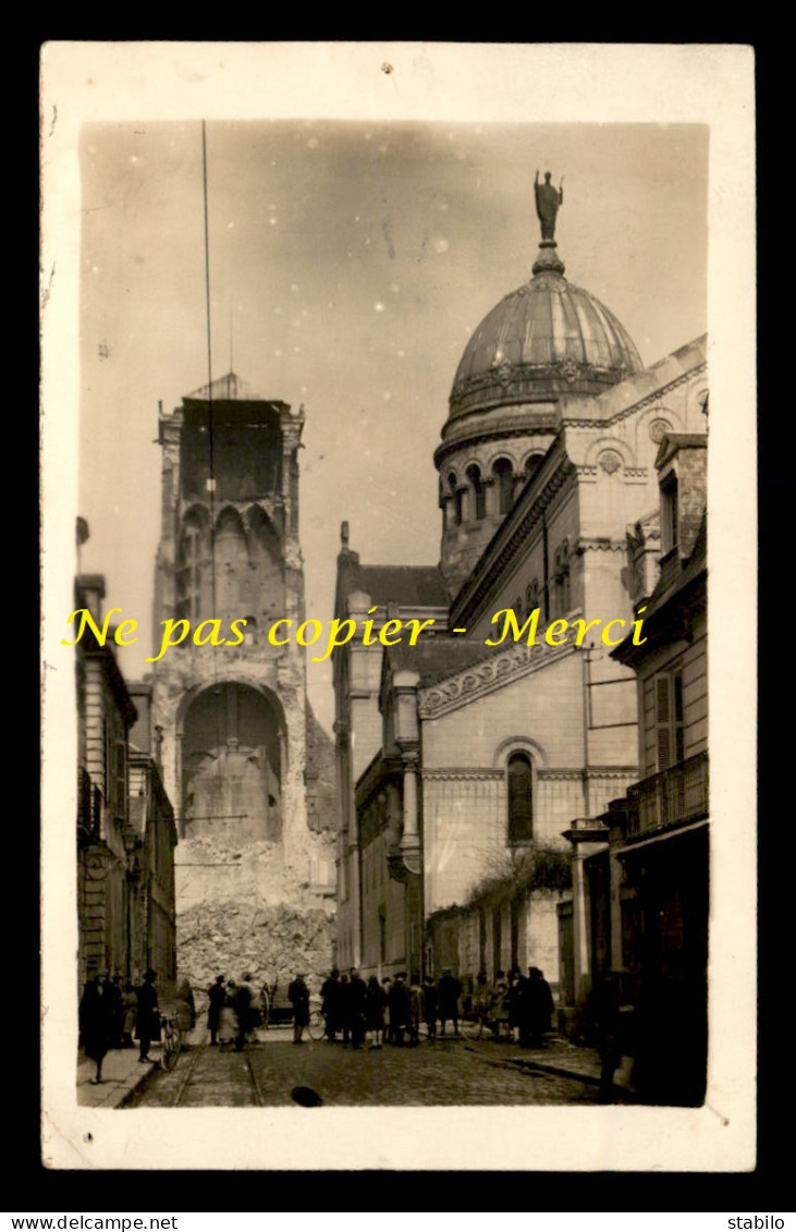 37 - TOURS - ECROULEMENT DE LA TOUR CHARLEMAGNE LE 26 MARS 1928 - CARTE PHOTO ORIGINALE - Tours