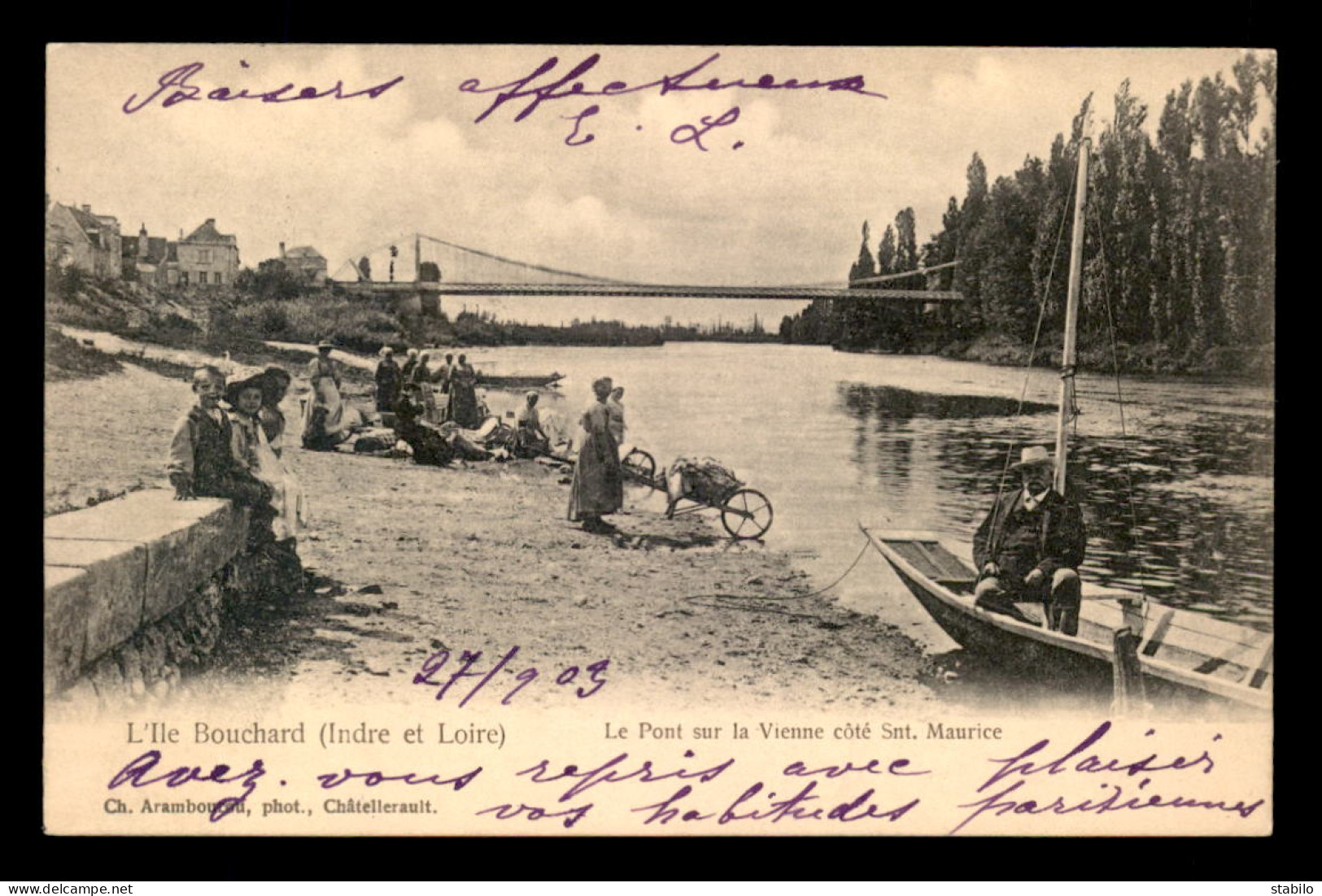 37 - L'ILE BOUCHARD - LE PONT SUR LA VIENNE - LAVANDIERES - LAVEUSES -  LESSIVE - L'Île-Bouchard