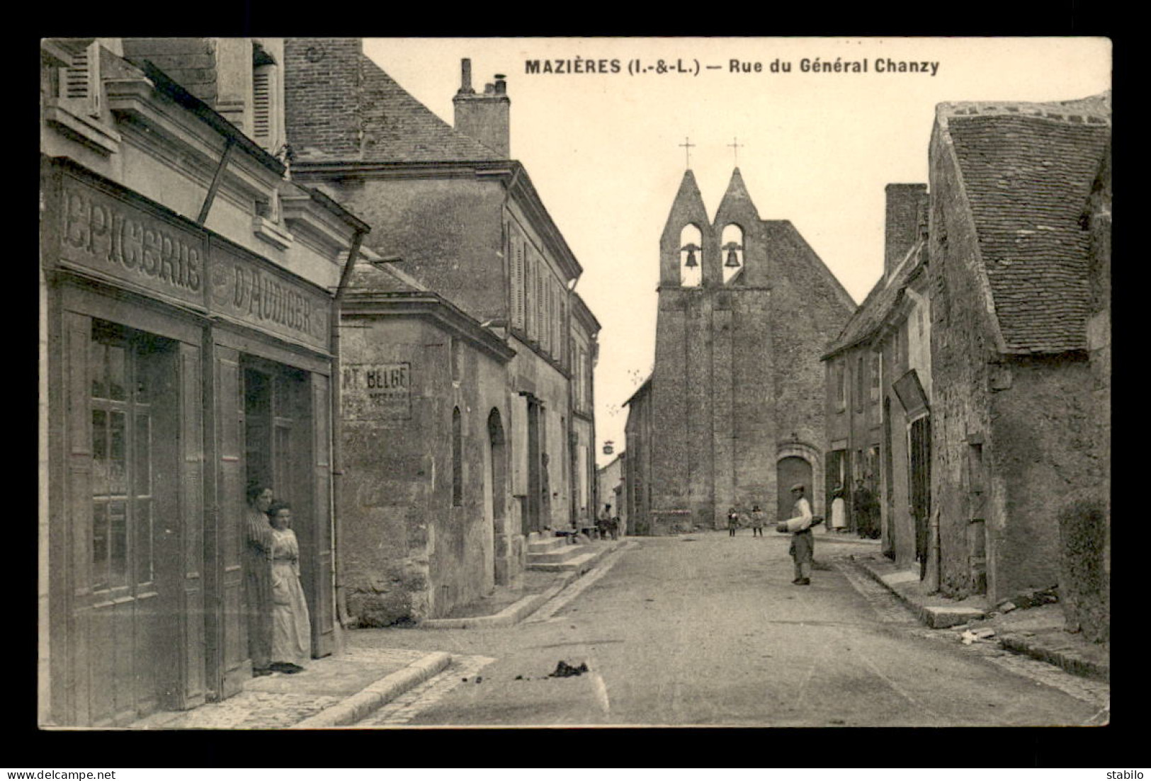 37 - MAZIERES - RUE DU GENERAL CHANZY - EPICERIE D. AUDIGER - Other & Unclassified