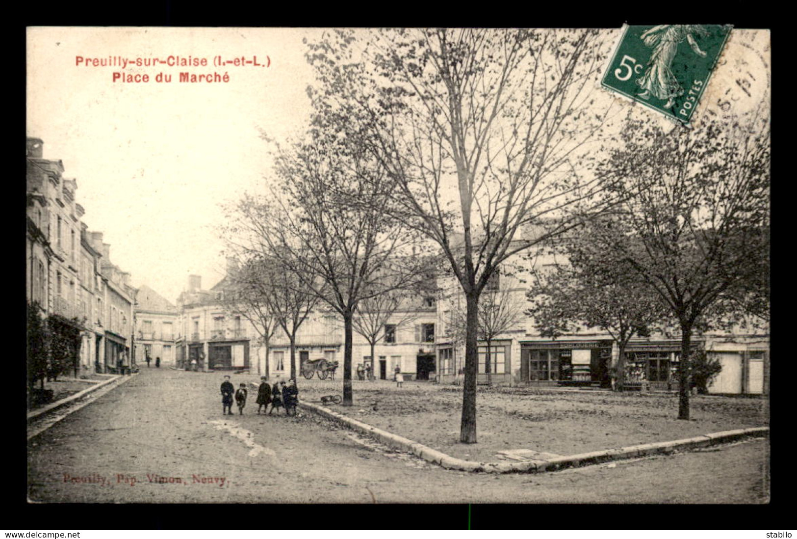 37 - PREUILLY-SUR-GLAISE - PLACE DU MARCHE - Other & Unclassified