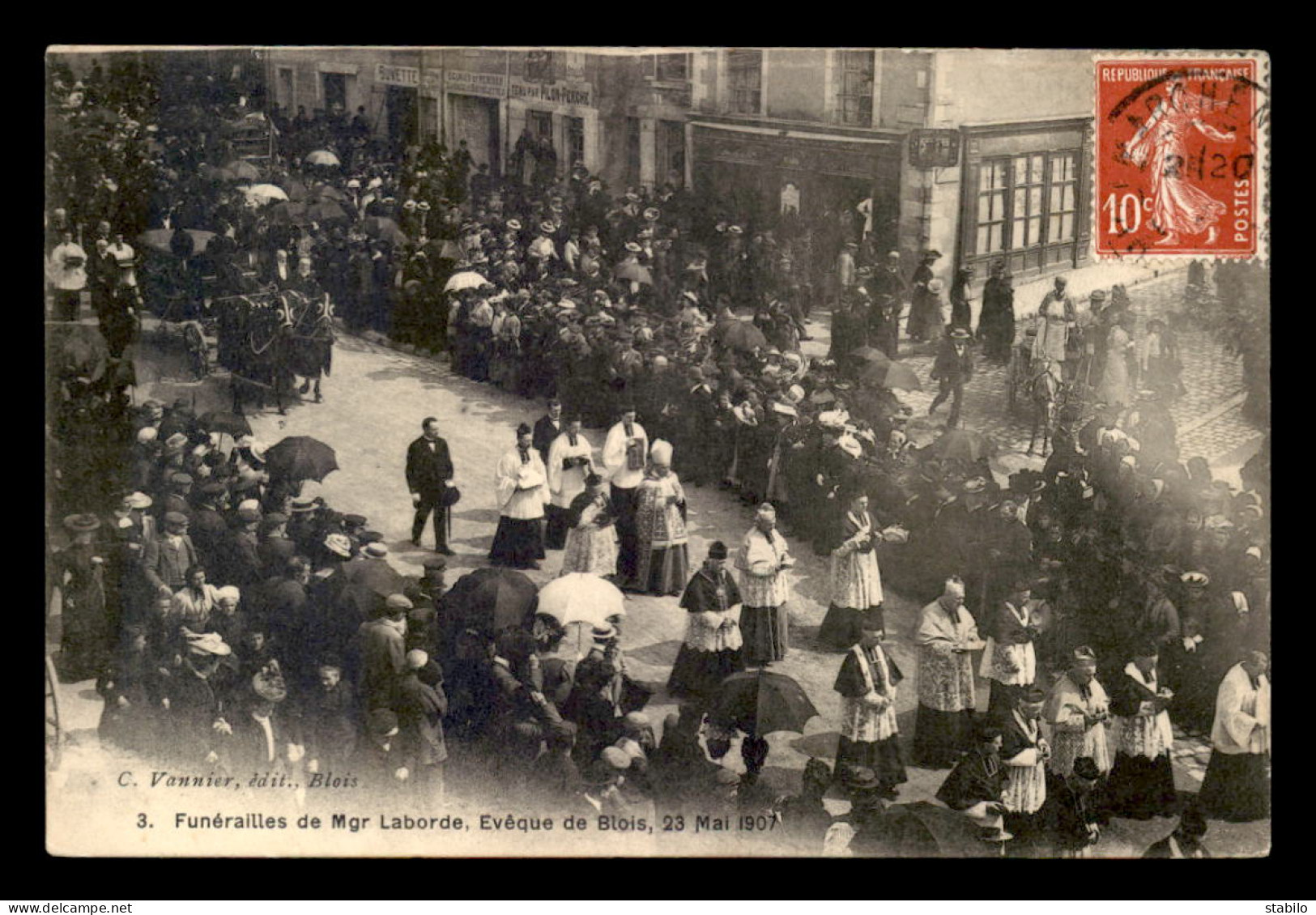 41 - BLOIS - FUNERAILLES DE MGR LABORDE, EVEQUE DE BLOIS LE 23 MAI 1907 - Blois