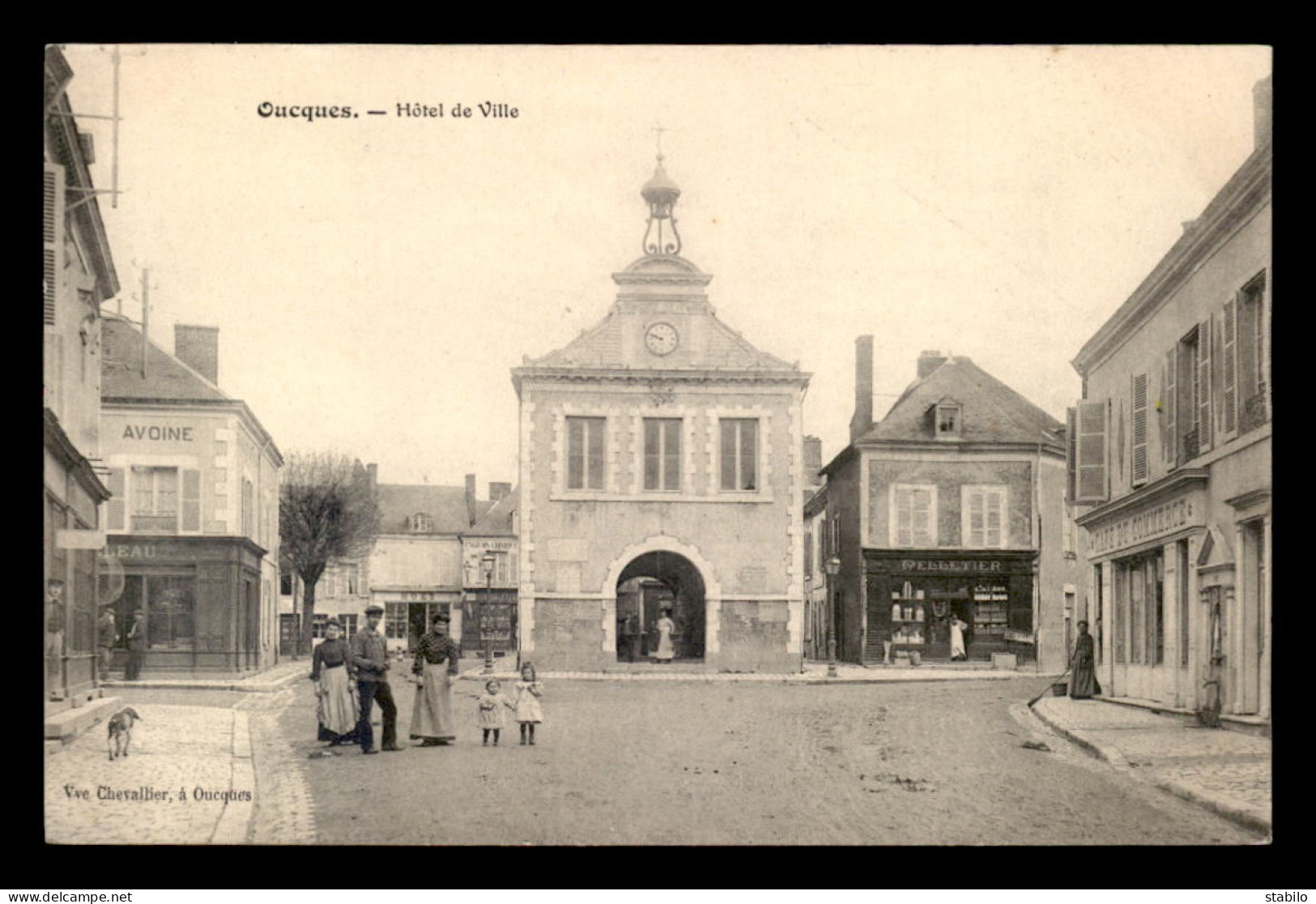 41 - OUCQUES - HOTEL DE VILLE - CAFE DU COMMERCE - EPICERIE "PELLETIER" - MAGASIN "HUET" - Other & Unclassified