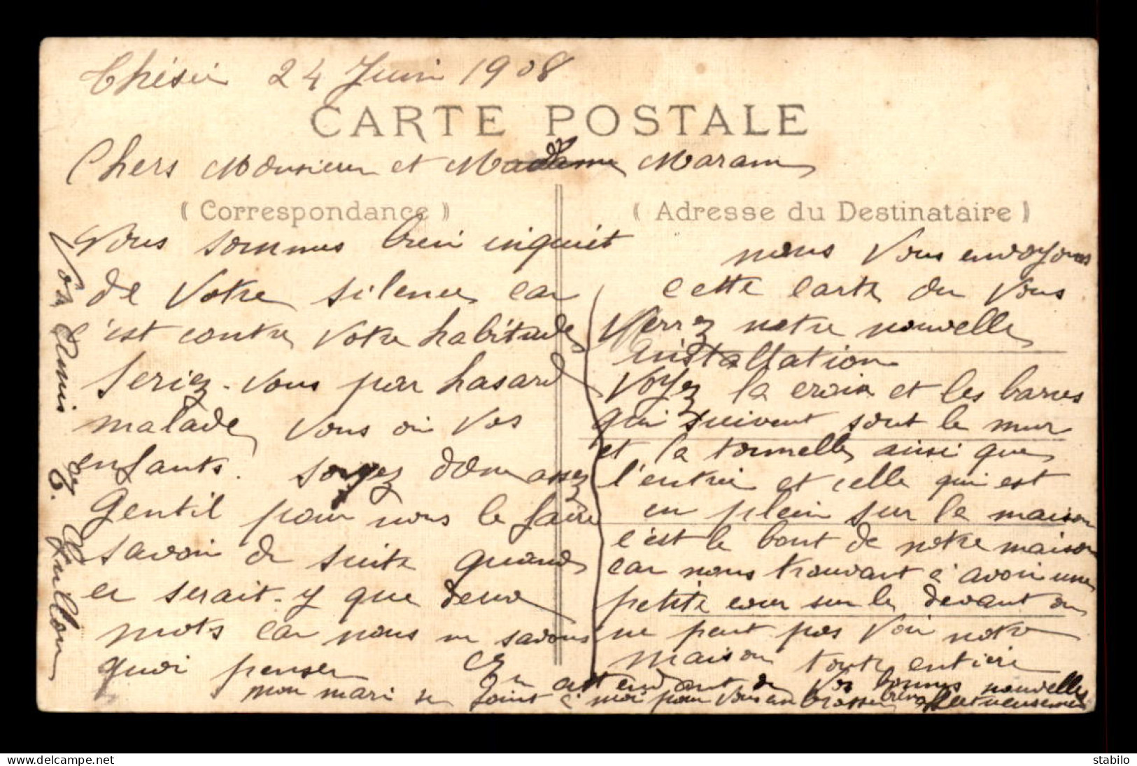 41 - THEZEE - RUE DE MONTRICHARD - CARTE TOILEE ET COLORISEE - Other & Unclassified