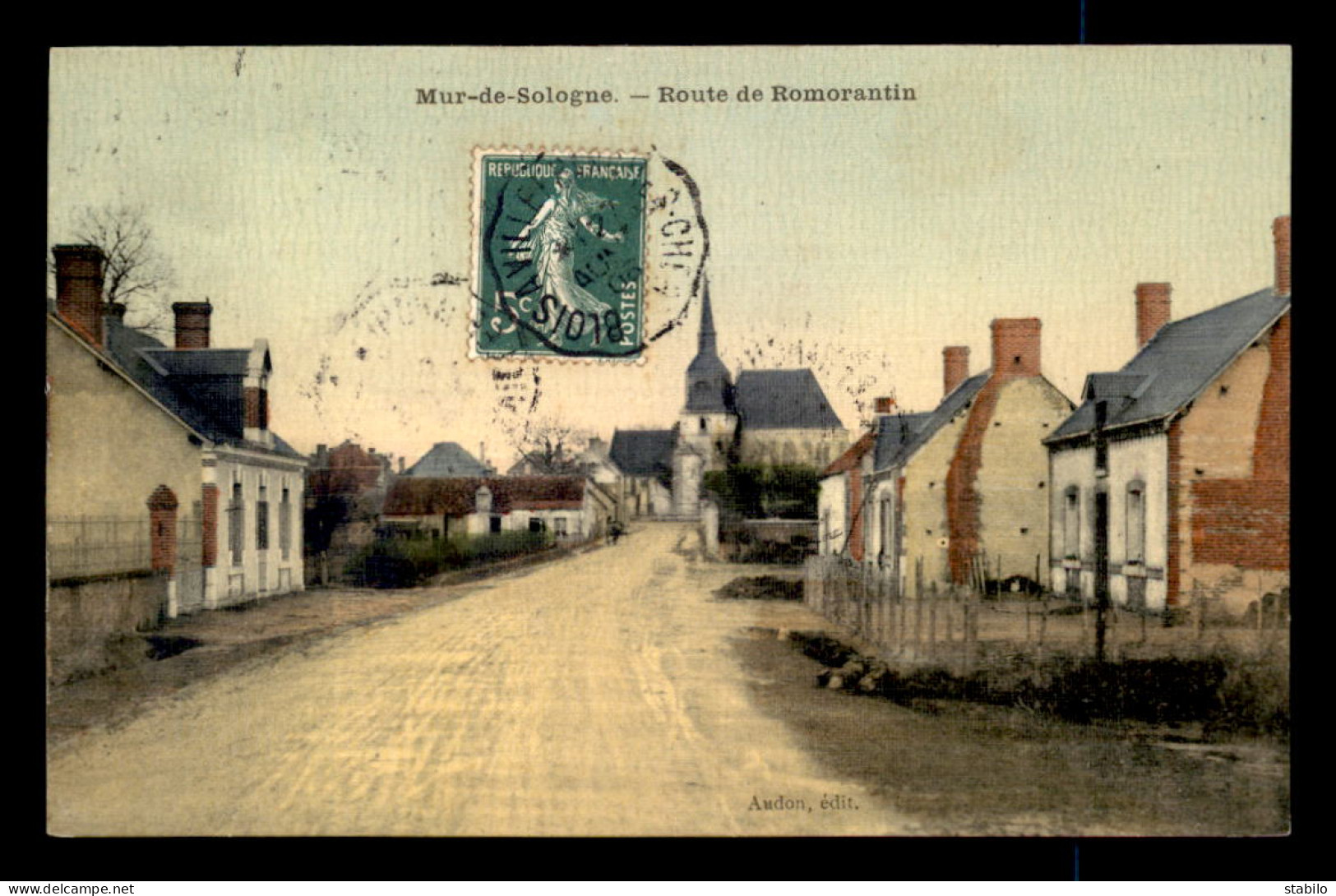 41 - MUR-DE-SOLOGNE - ROUTE DE ROMORANTIN - CARTE TOILEE ET COLORISEE - Other & Unclassified