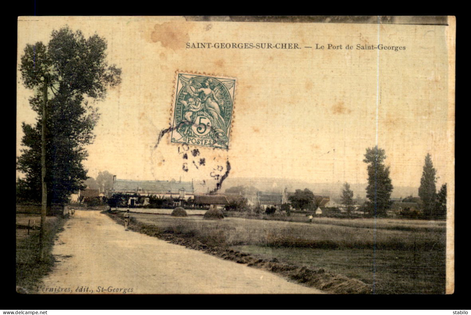 41 - ST-GEORGES-SUR-CHER - LE PONT - CARTE TOILEE ET COLORISEE - Andere & Zonder Classificatie