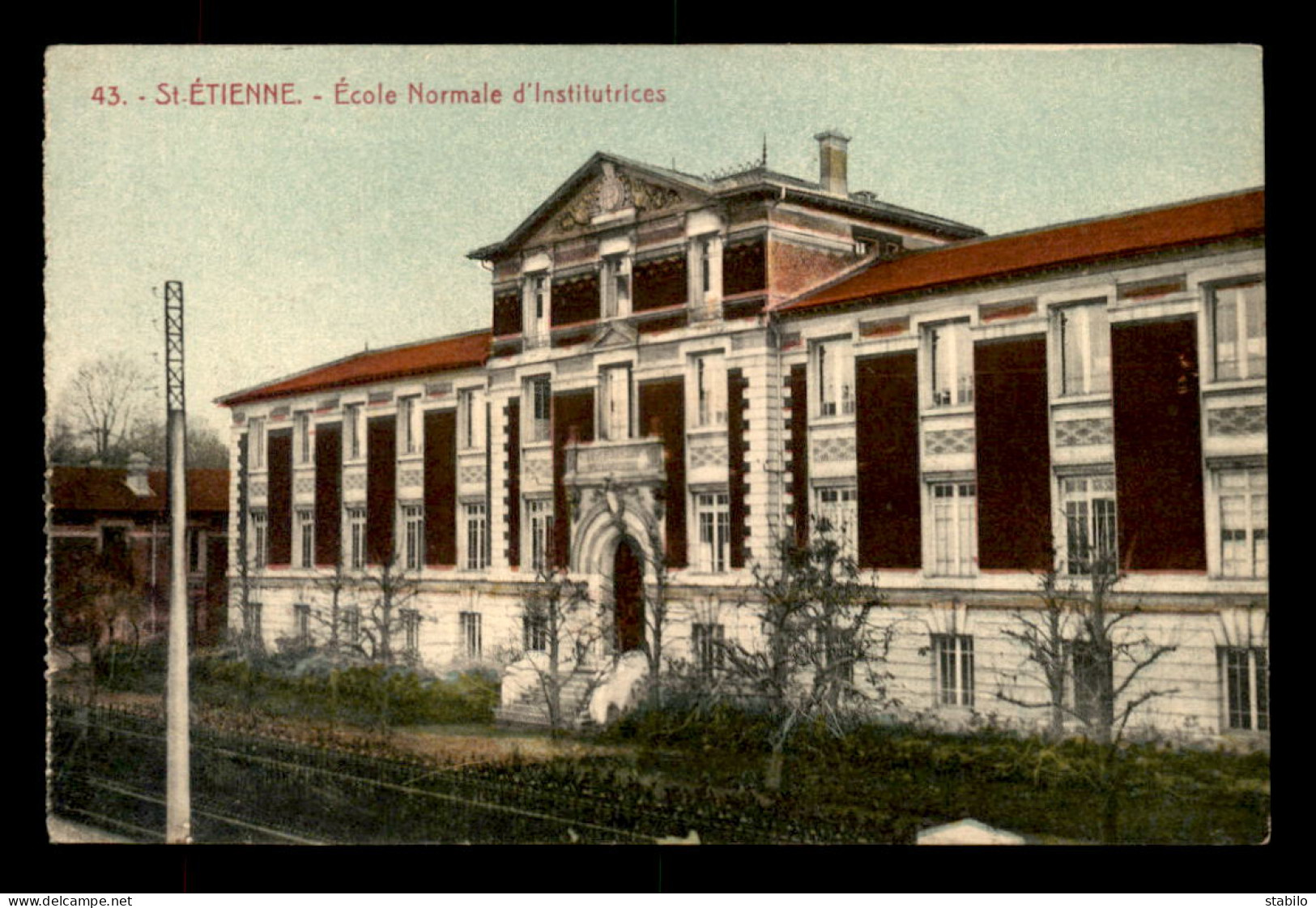 42 - SAINT-ETIENNE - ECOLE NORMALE D'INSTITUTRICES - CARTE COLORISEE - Saint Etienne