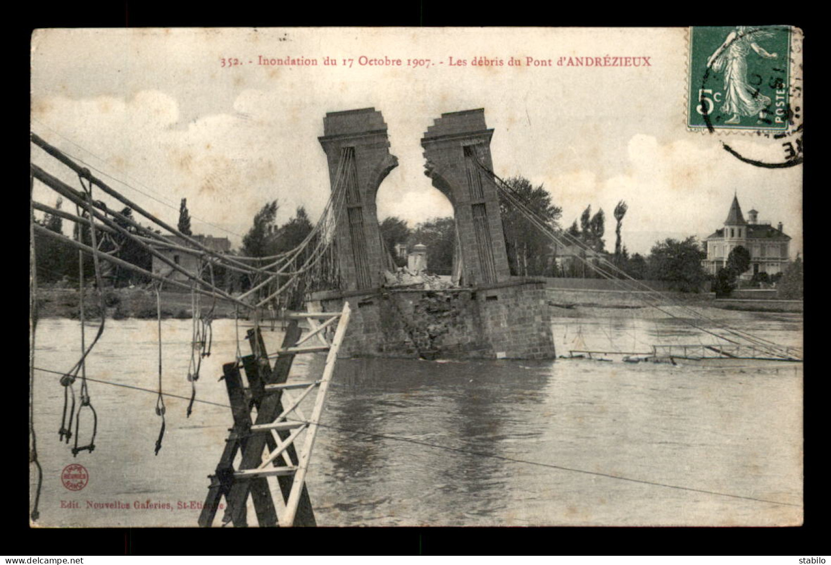 42 - ANDREZIEUX - INONDATION DU 17 OCTOBRE 1907 - LES DEBRIS DU PONT - Andrézieux-Bouthéon