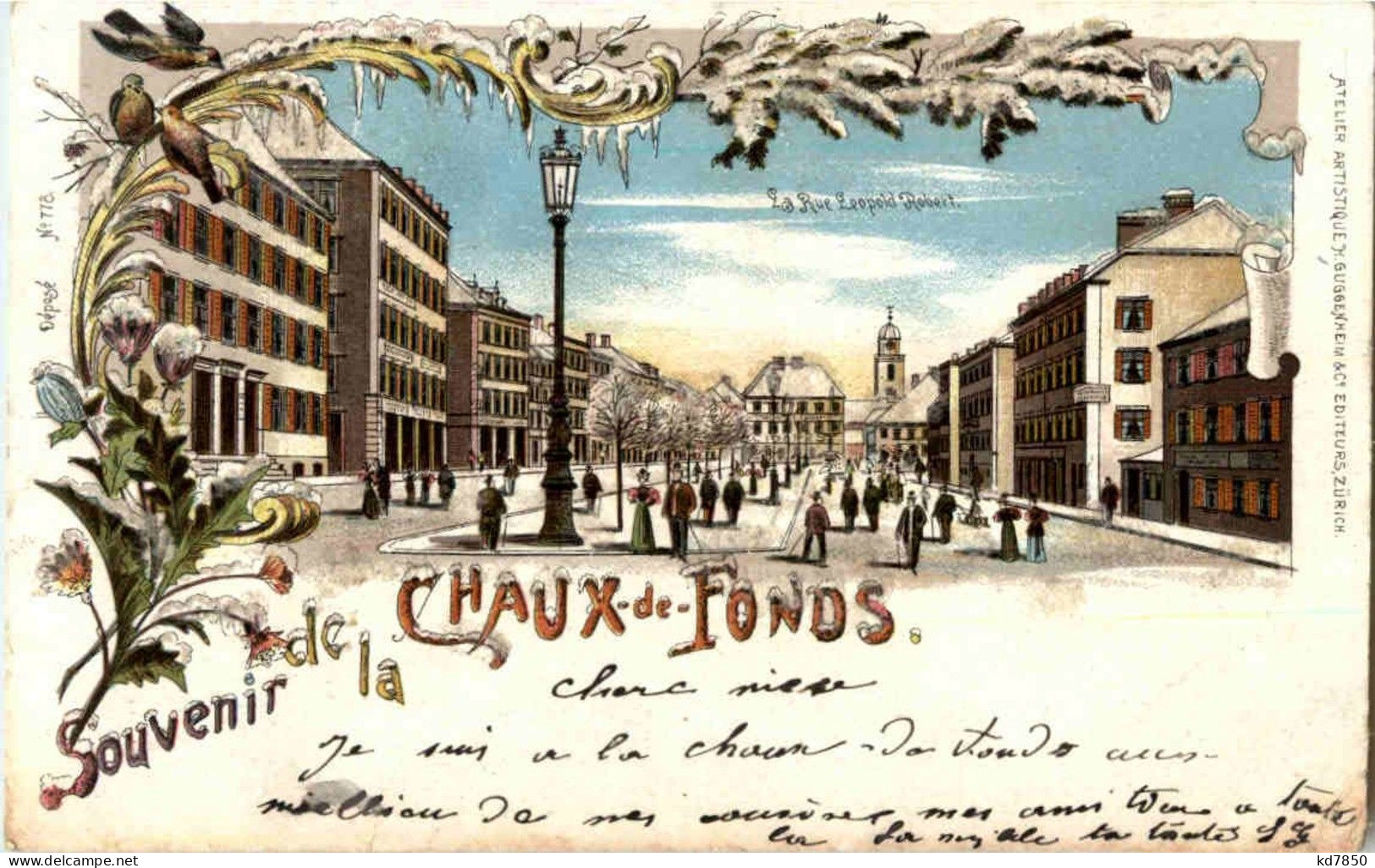 Souvenir De La Chaux De Fonds - Litho Mit Glitter - La Chaux-de-Fonds