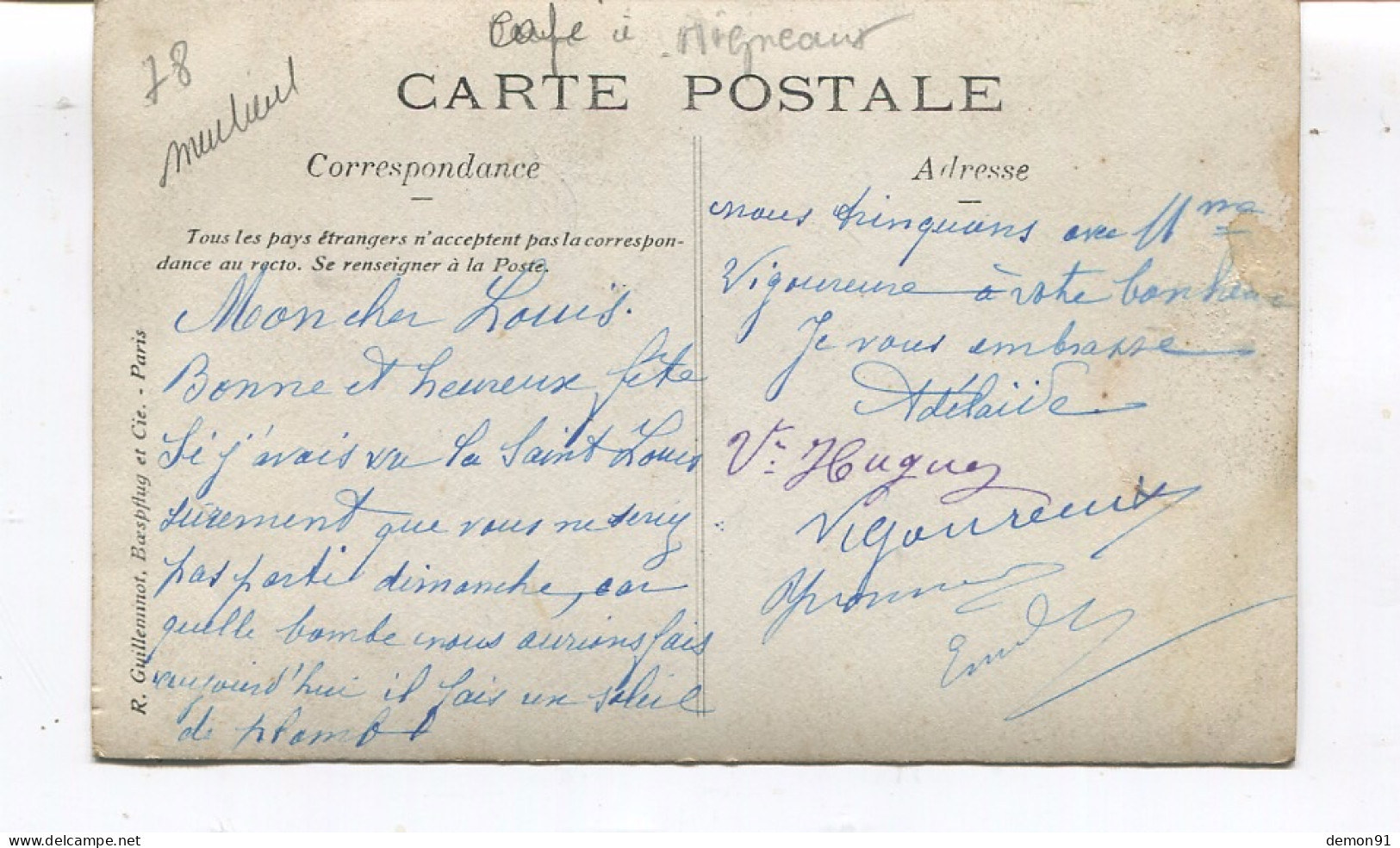 Carte Photo - Migneaux - Buvette - M. LAUNAY - Restaurant "A Douce Amie"  - Chambres Meublés - - Other & Unclassified