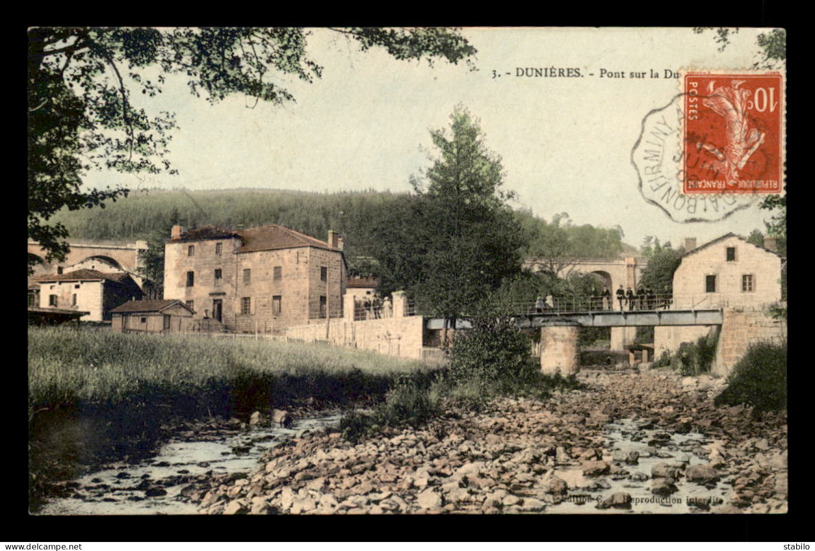 42 - DUNIERES - LE PONT - CARTE COLORISEE - Autres & Non Classés