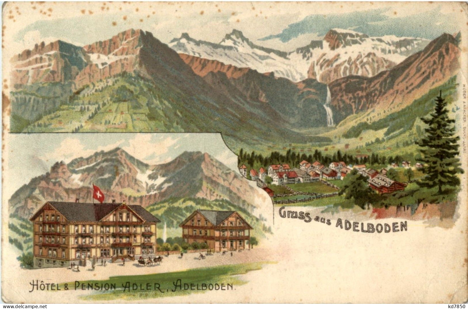 Gruss Aus Adelboden - Litho - Adelboden