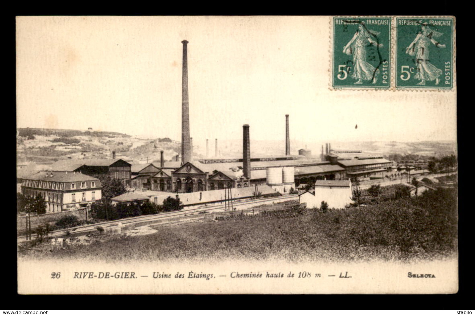 42 - RIVE-DE-GIER - USINE DES ETANGS - CHEMINEE HAUTE DE 108M - Rive De Gier