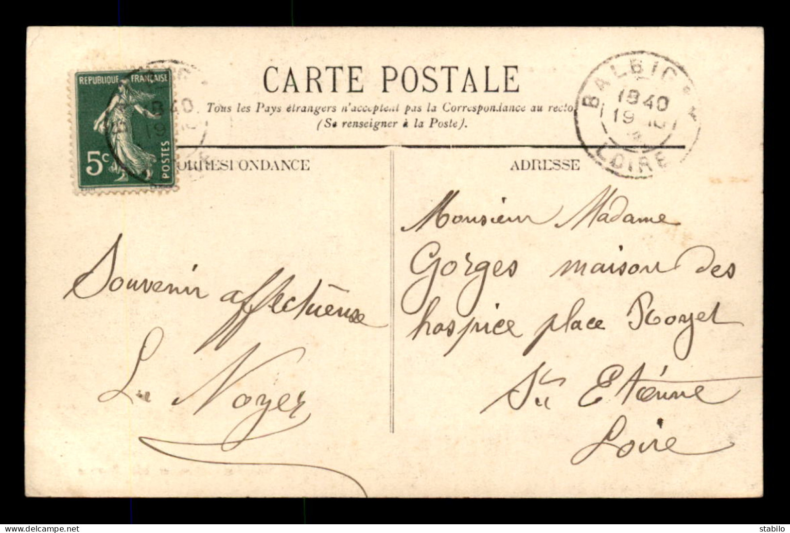 42 - BALBIGNY - LE CENTRE - CARTE COLORISEE - Altri & Non Classificati