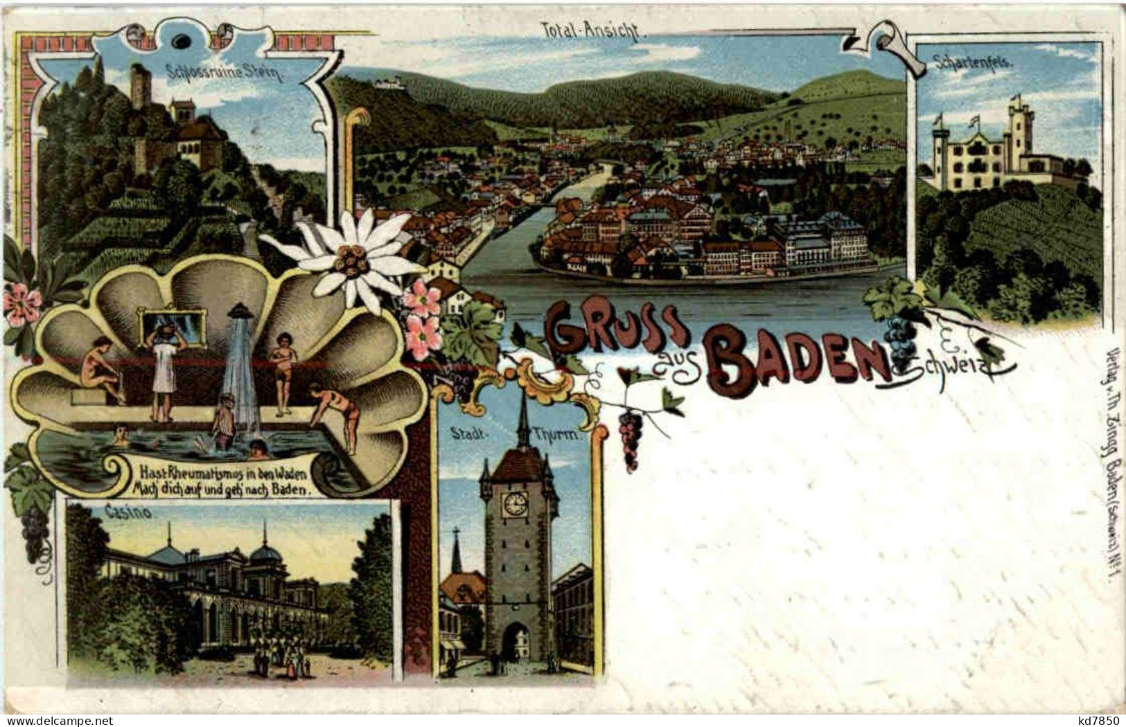 Gruss Aus Baden - Litho - Baden