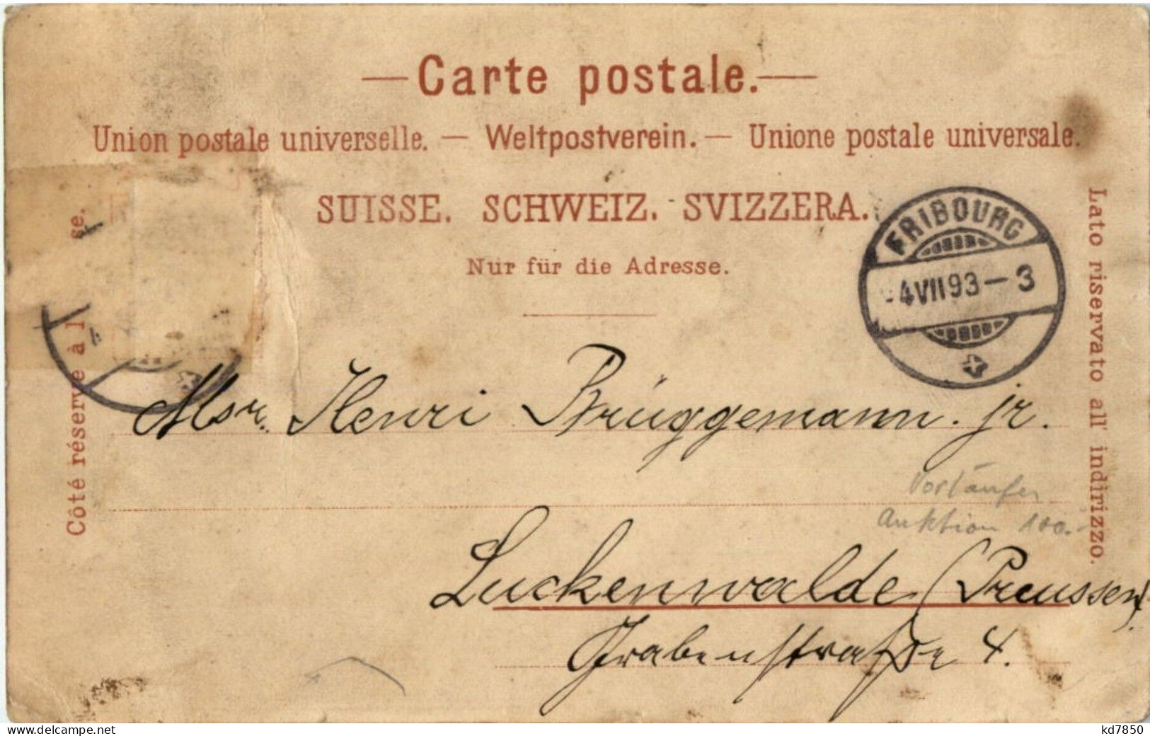 Souvenir De Fribourg 1893 - Fribourg