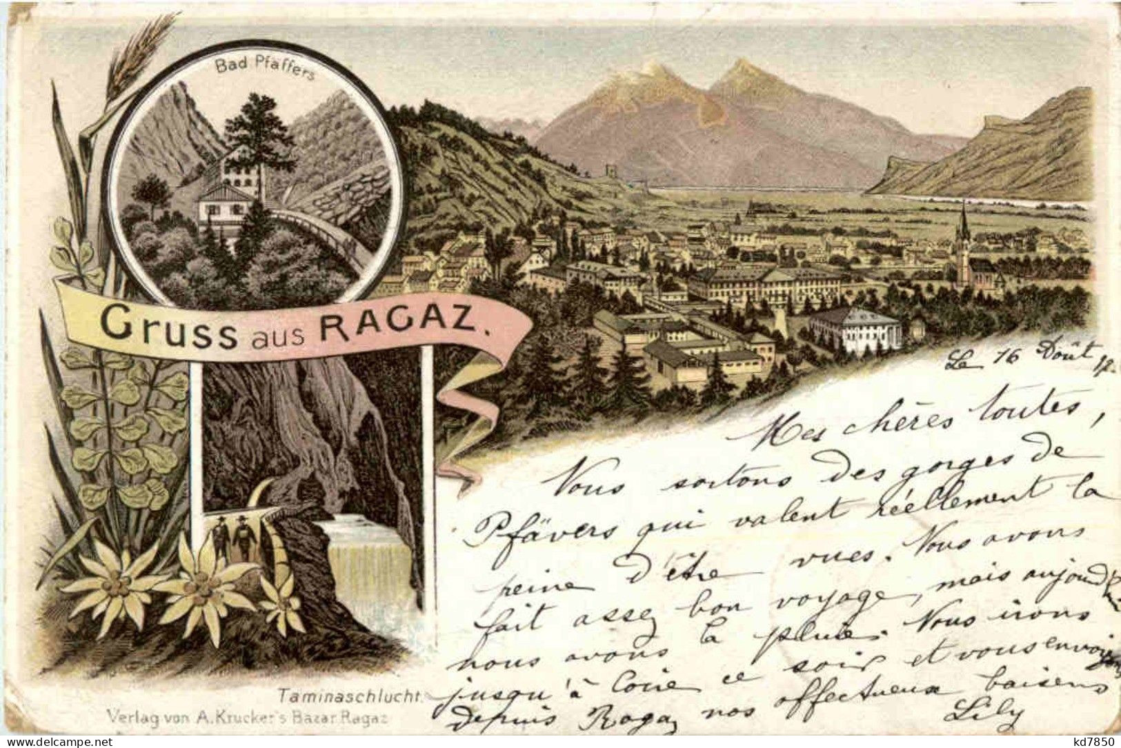 Gruss Aus Ragaz - Litho - Bad Ragaz