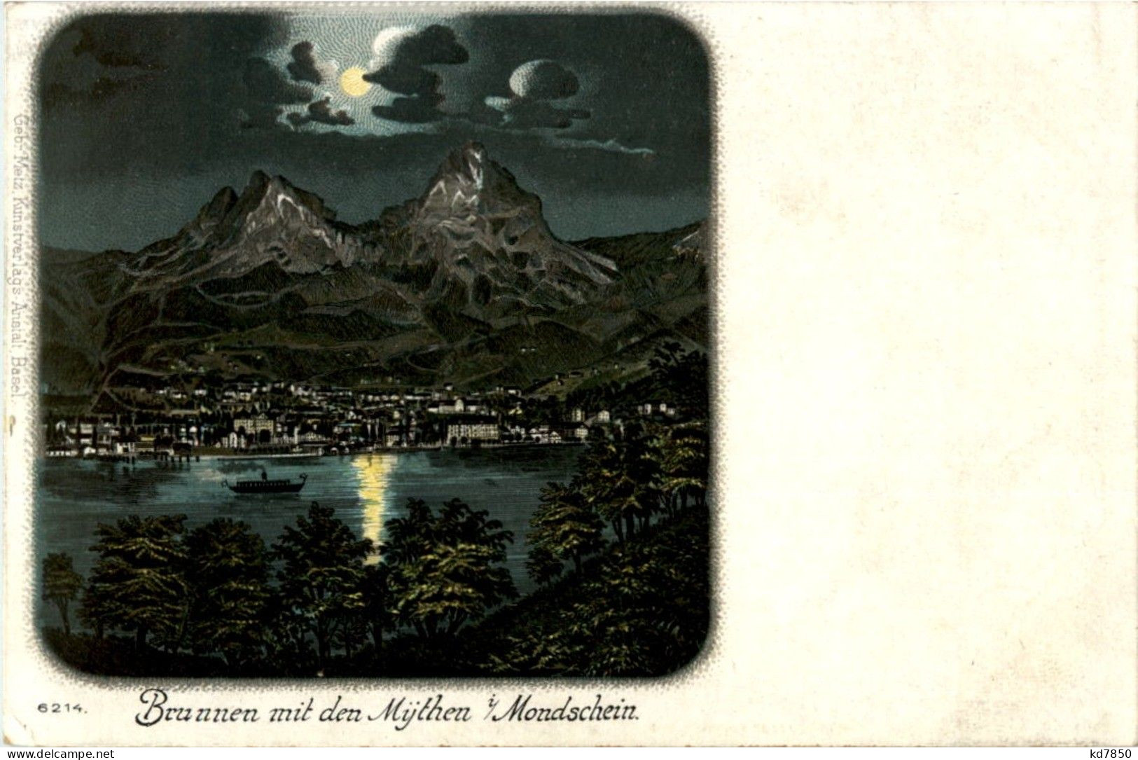 Brunnen Bei Mondschein - Litho - Autres & Non Classés