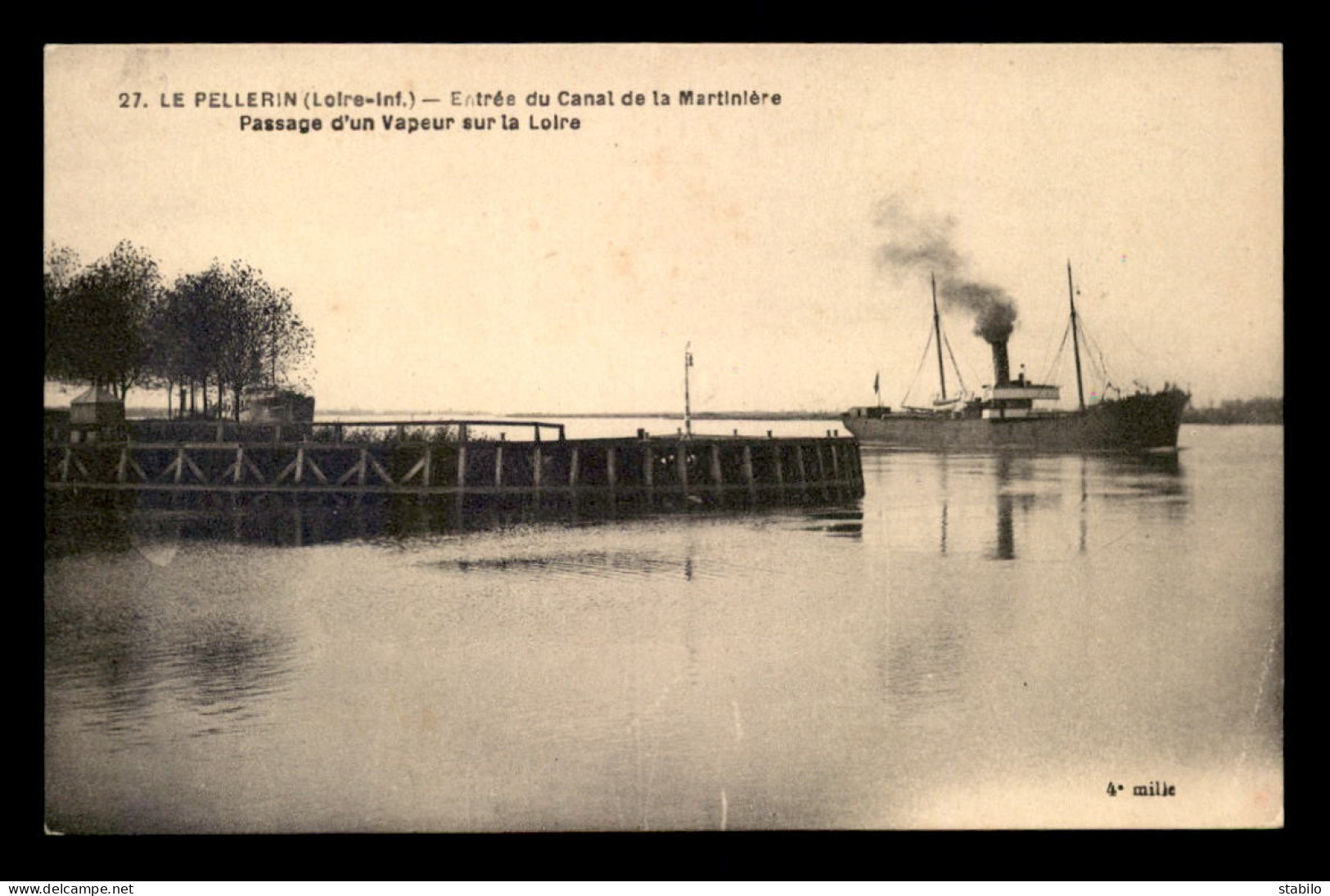 44 - LE PELLERIN - ENTREE DU CANAL DE LA MARTINIERE - PASSAGE D'UN VAPEUR SUR LA LOIRE - Other & Unclassified