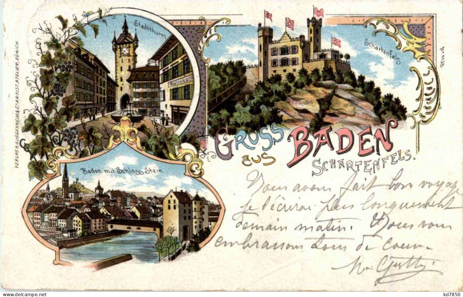 Gruss Aus Baden - Litho - Baden