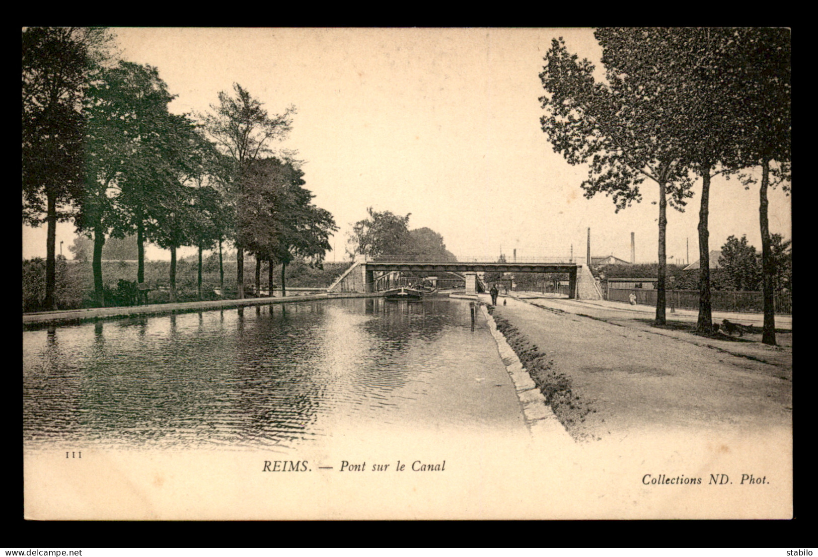 51 - REIMS - PONT SUR LE CANAL - PENICHE - Reims