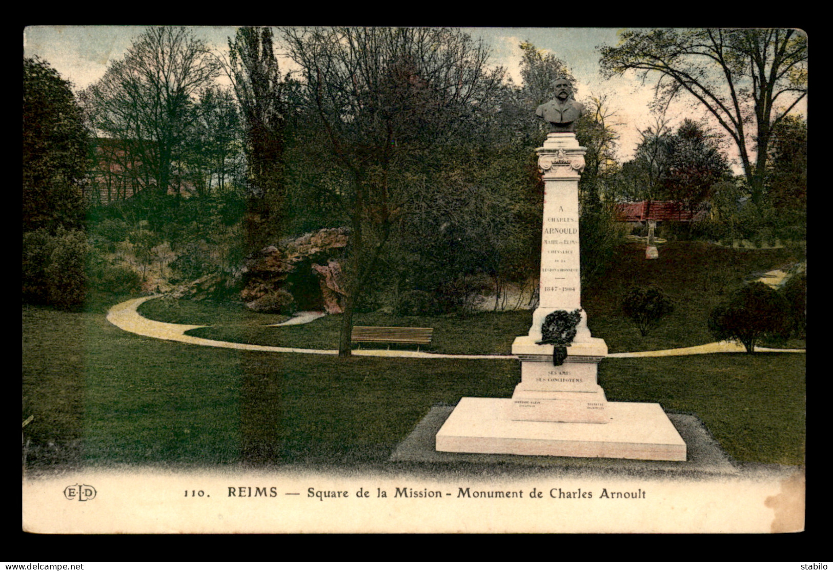 51 - REIMS - SQUARE DE LA MISSION - MONUMENT CHARLES ARNOULD, CHAVAILLOT SCULPTEUR - Reims