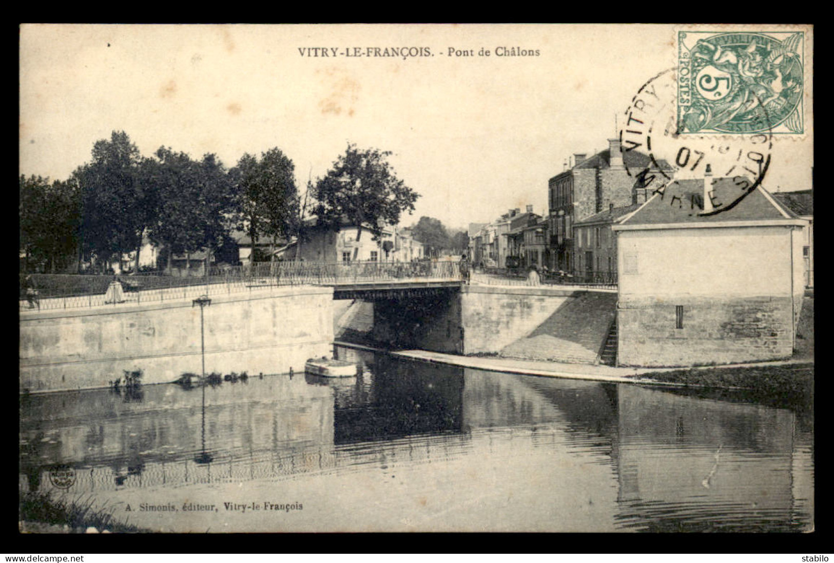 51 - VITRY-LE-FRANCOIS - PONT DE CHALONS - CANAL - PENICHE - Vitry-le-François