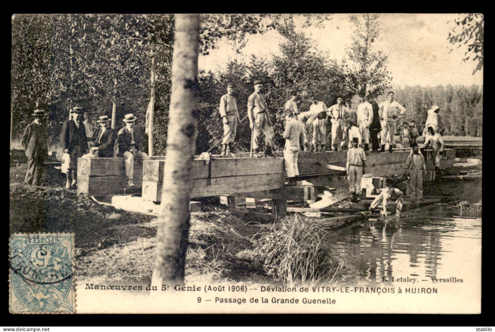 51 - VITRY-LE-FRANCOIS - MANOEUVRES DU 5E GENIE AOUT 1906 - DEVIATION DE VITRY A HUIRON - PASSAGE DE LA GRANDE GUENELLE - Vitry-le-François