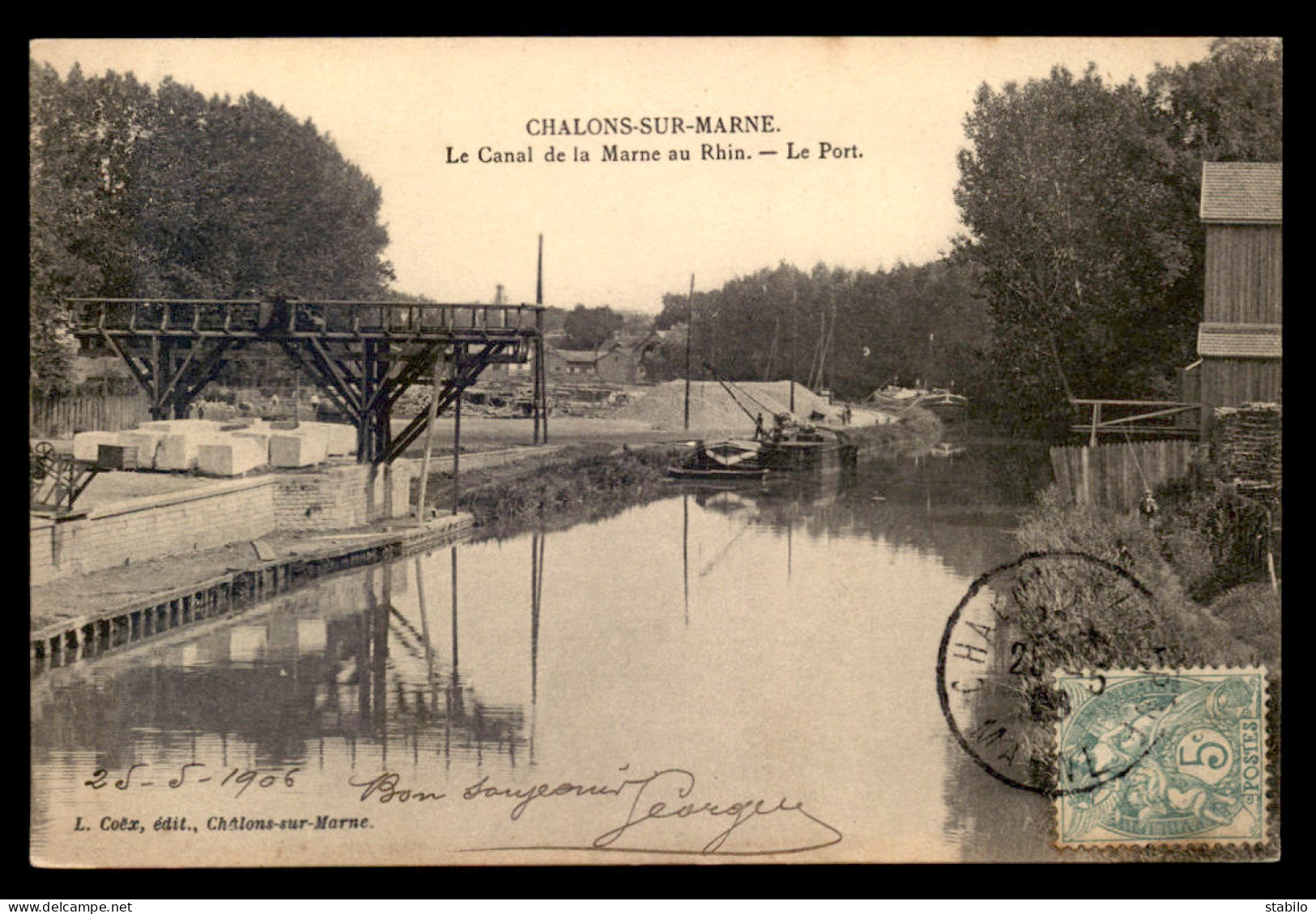 51 - CHALONS-SUR-MARNE - CANAL DE LA MARNE AU RHIN - LE PORT - Châlons-sur-Marne