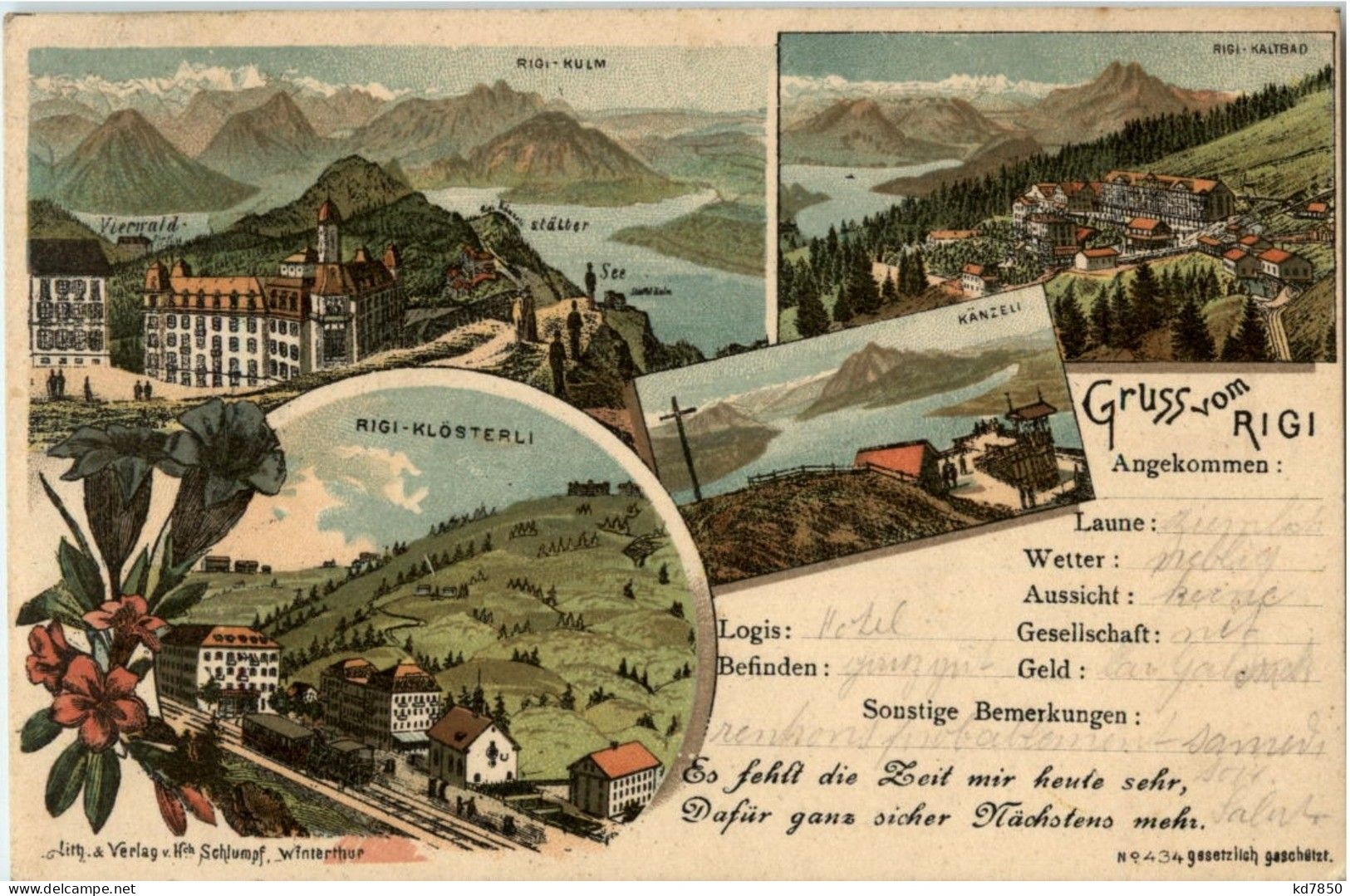 Gruss Vom Rigi - Litho - Autres & Non Classés