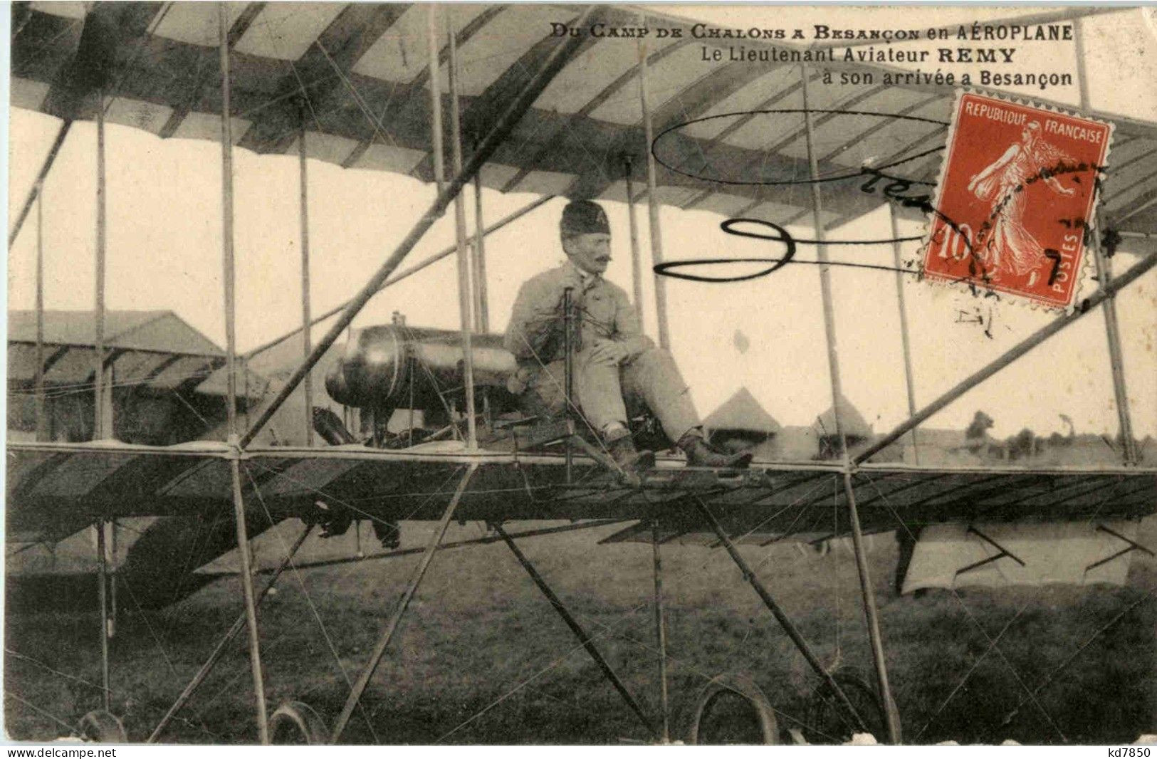 Camp De Chalons A Besancon En Aeroplane - Aviateur Remy - Altri & Non Classificati