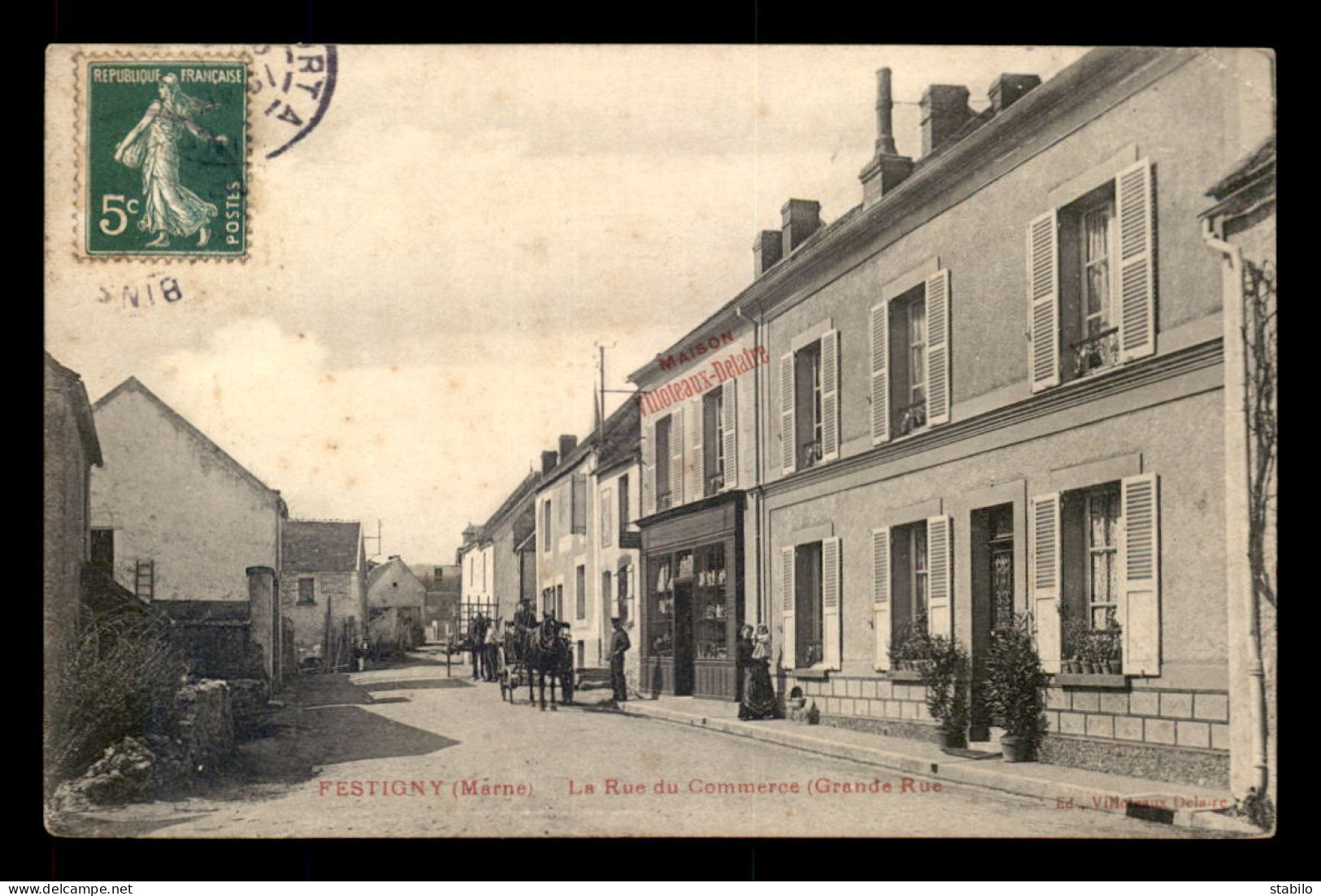 51 - FESTIGNY - LA RUE DU COMMERCE - MAISON VILLOTEAUX-DELAIRE - Autres & Non Classés