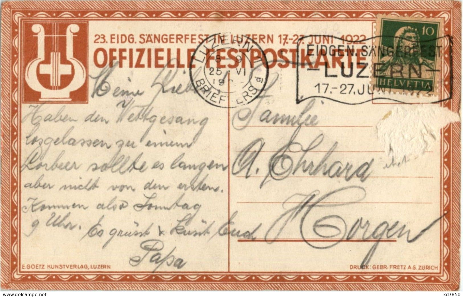 Luzern - Eidg. Sängerfest 1922 - Luzern