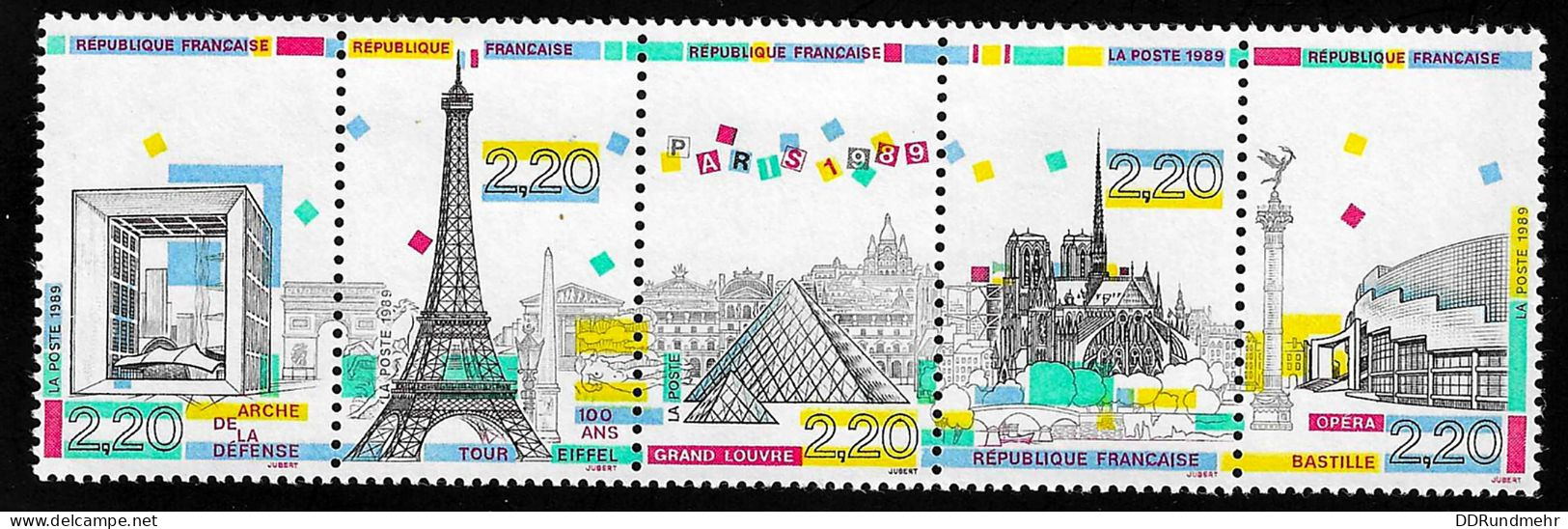 1989 Panorama Of Paris  Yvert Et Tellier FR BC2583A Michel FR 2710-2714 Stamp Number FR 2151a Xx MNH - Ungebraucht