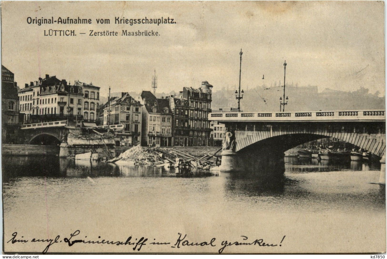 Lüttich - Zerstörte Maasbrücke - Luik