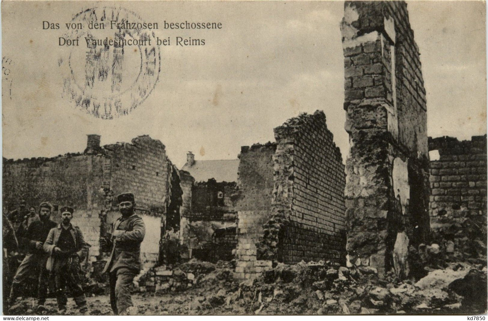 Das Beschossene Dorf Vaudesincourt Bei Reims - Reims