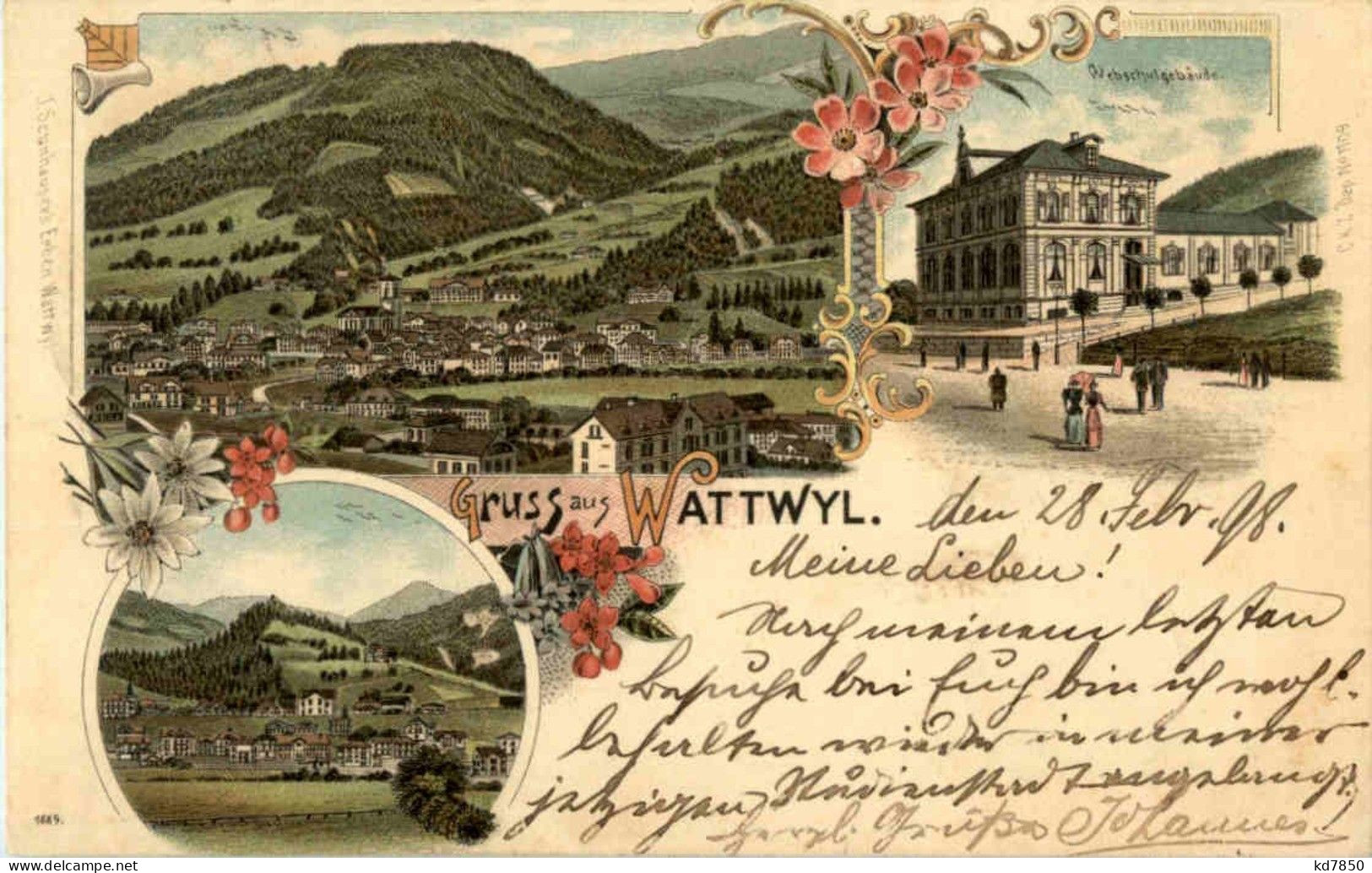 Gruss Aus Wattwil - Litho - Wattwil