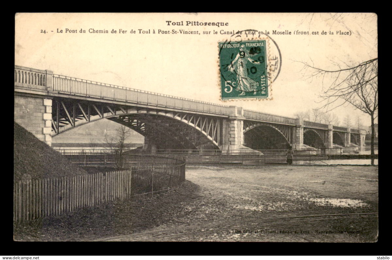 54 - TOUL - LE PONT DE CHEMIN DE FER SUR LE CANAL DE L'EST ET LA MOSELLE - Toul