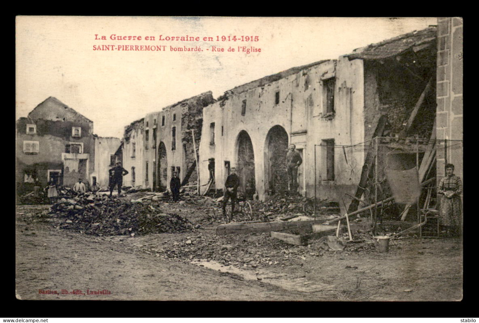 54 - ST-PIERREMONT - RUE DE L'EGLISE BOMBARDEE - Sonstige & Ohne Zuordnung