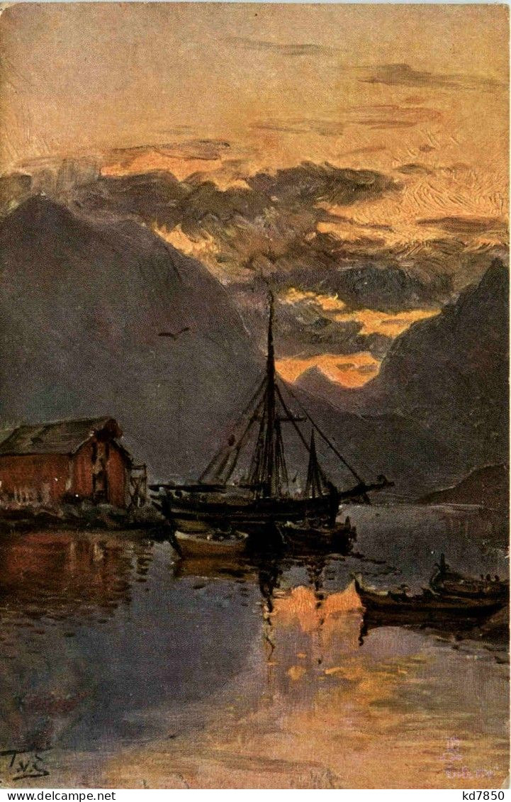 Midnight Sun At Raftsund - Norway