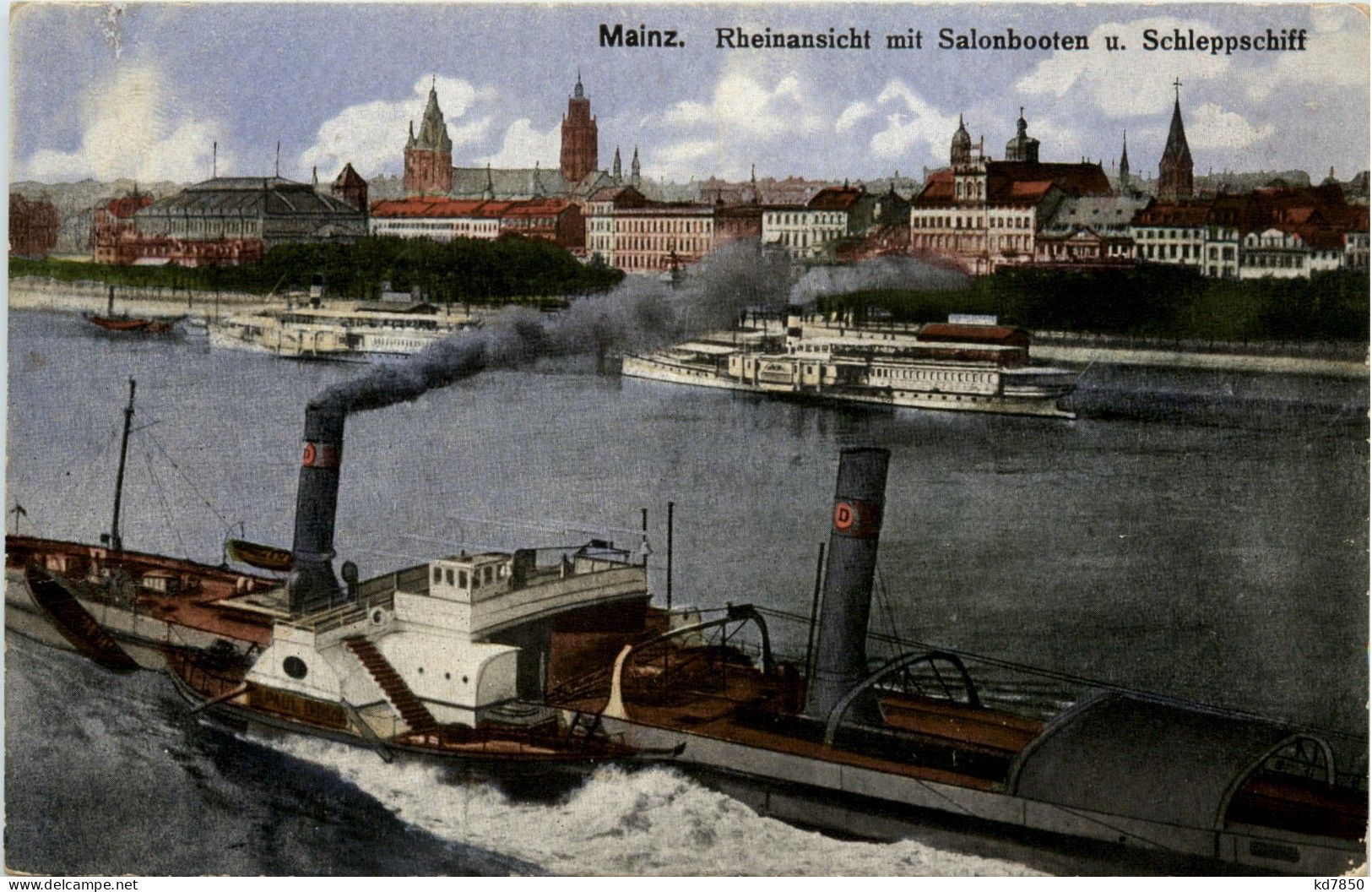 Mainz Mit Salonbooten Und Schleppschiff - Mainz