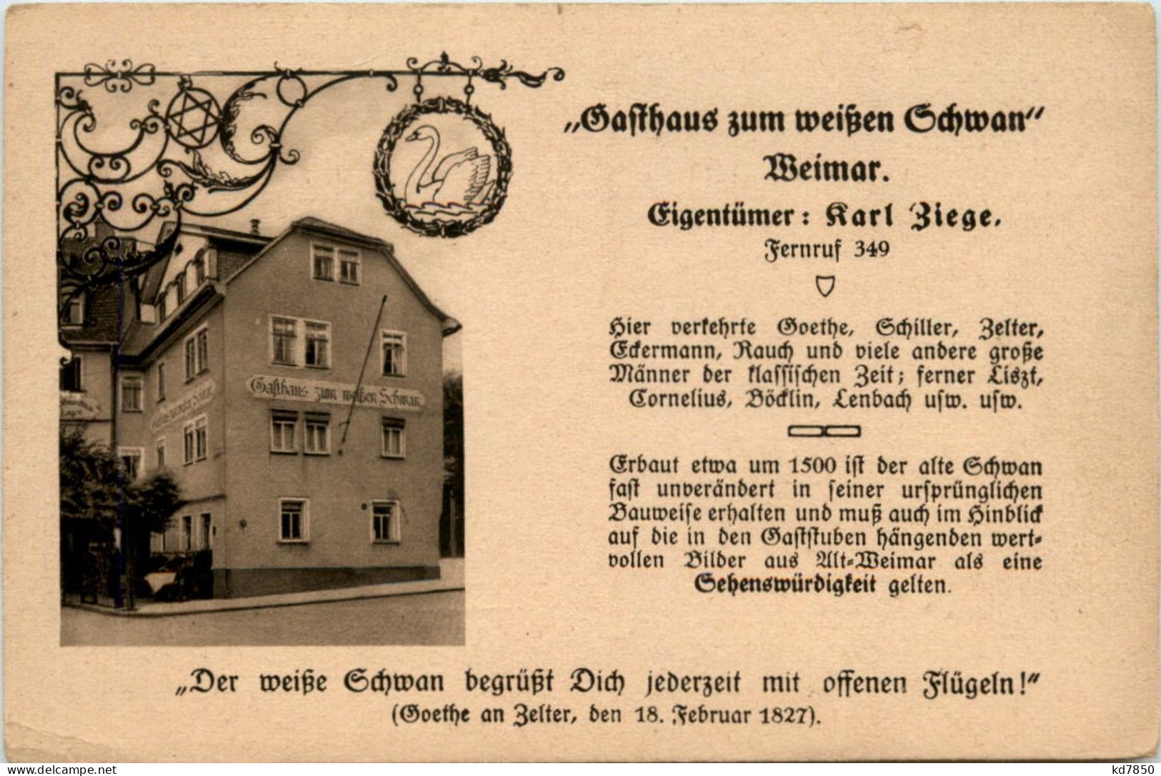 Weimar - Gasthaus Zum Weissen Schwan - Weimar