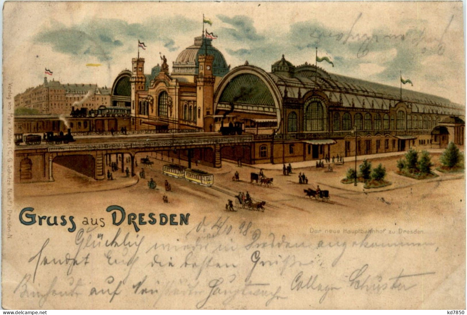 Gruss Aus Dresden - Bahnhof - Litho - Dresden