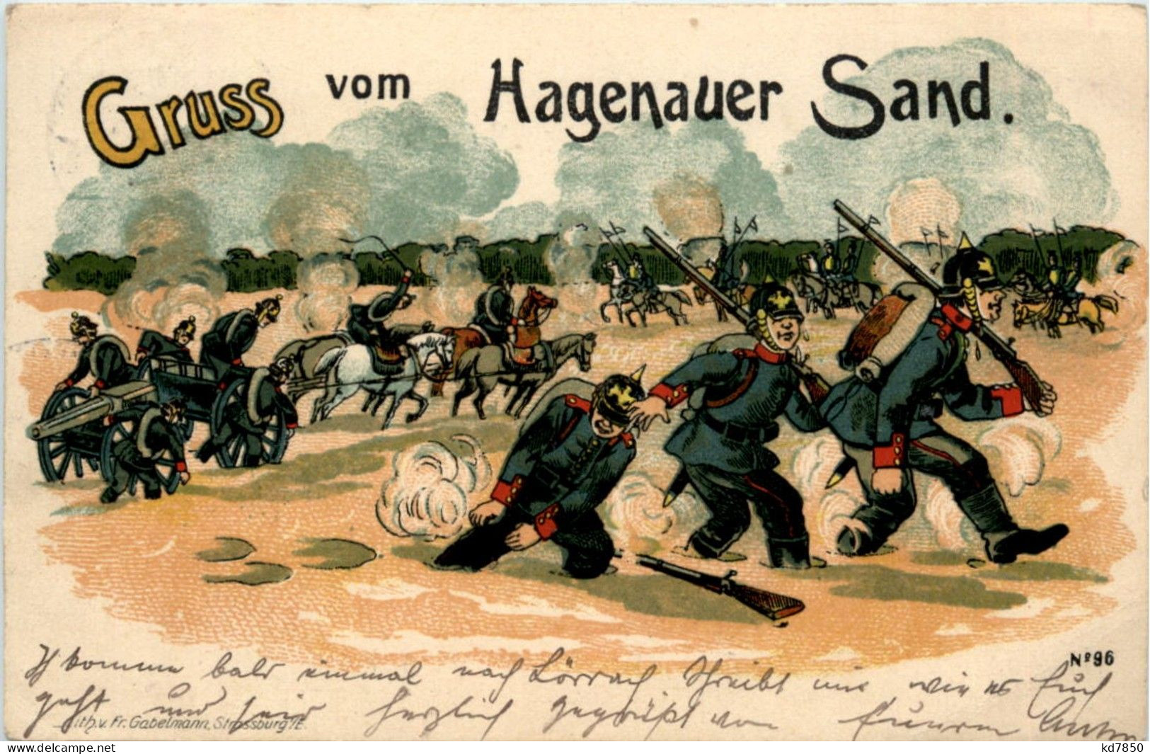 Gruss Vom Hagenauer Sand - Litho - Haguenau