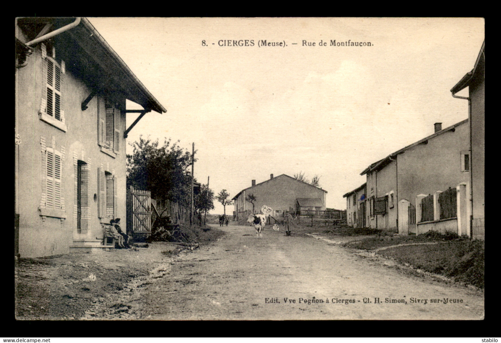 55 - CIERGES - RUE DE MONTFAUCON - EDITEUR VVE POGNON - Andere & Zonder Classificatie