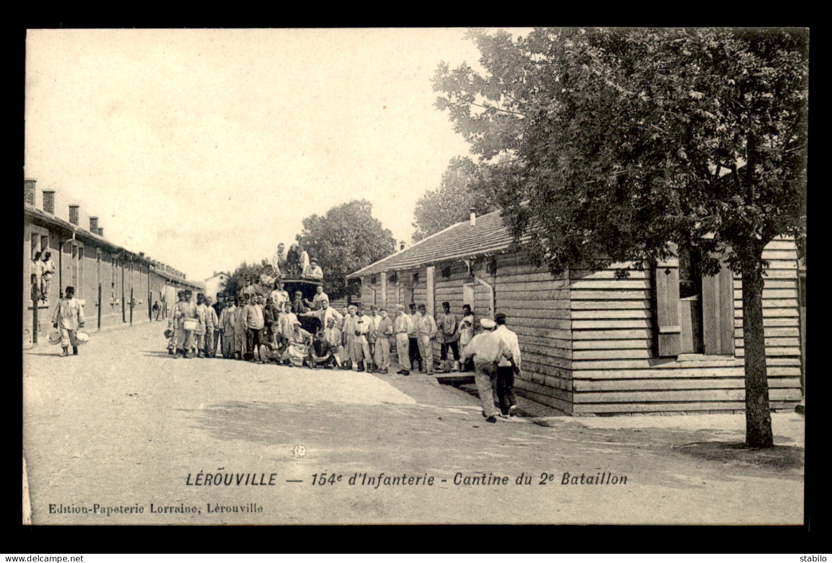 55 - LEROUVILLE - 154E D'INFANTERIE - CANTINE DU 2E BATAILLON - EDITEUR PAPETERIE LORRAINE - Lerouville