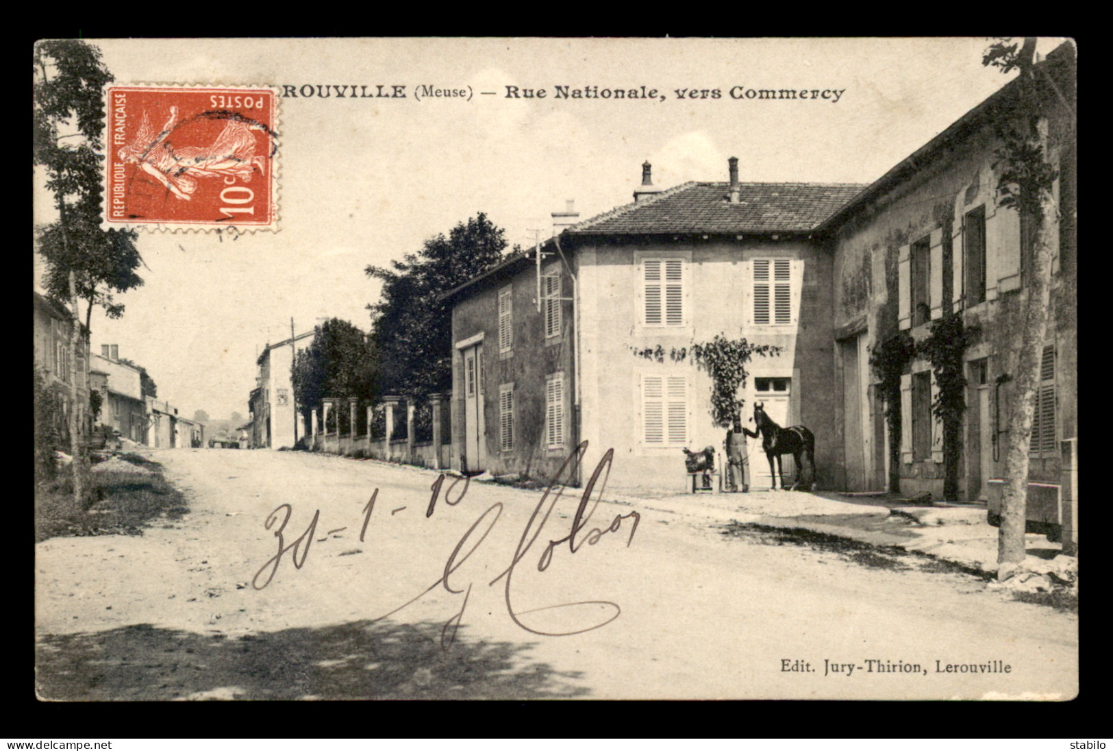 55 - LEROUVILLE - RUE NATIONALE VERS COMMERCY - EDITEUR JURY-THIRION - Lerouville