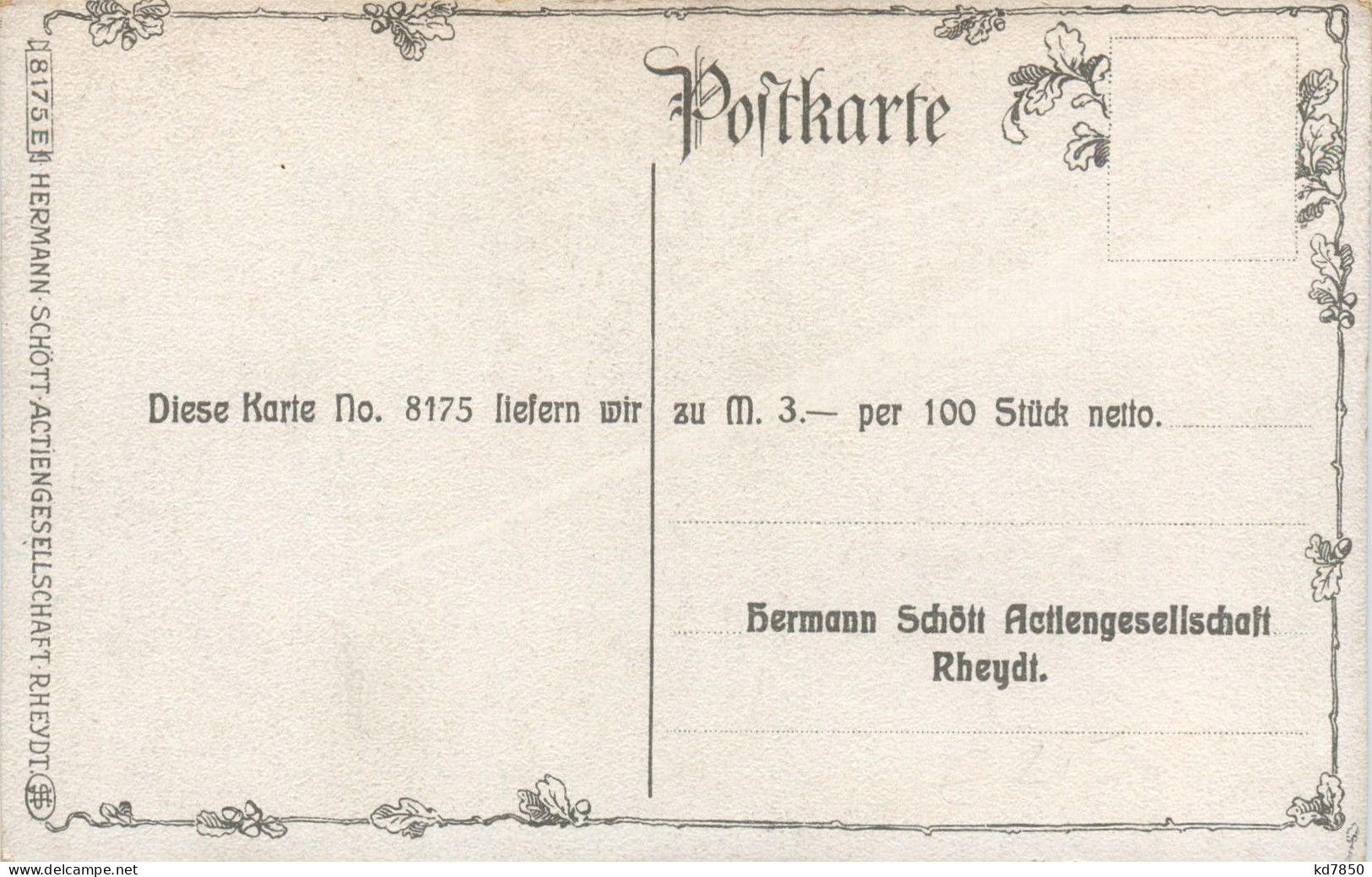 Werbepostkarte Hermann Schött - Rheydt - Werbepostkarten